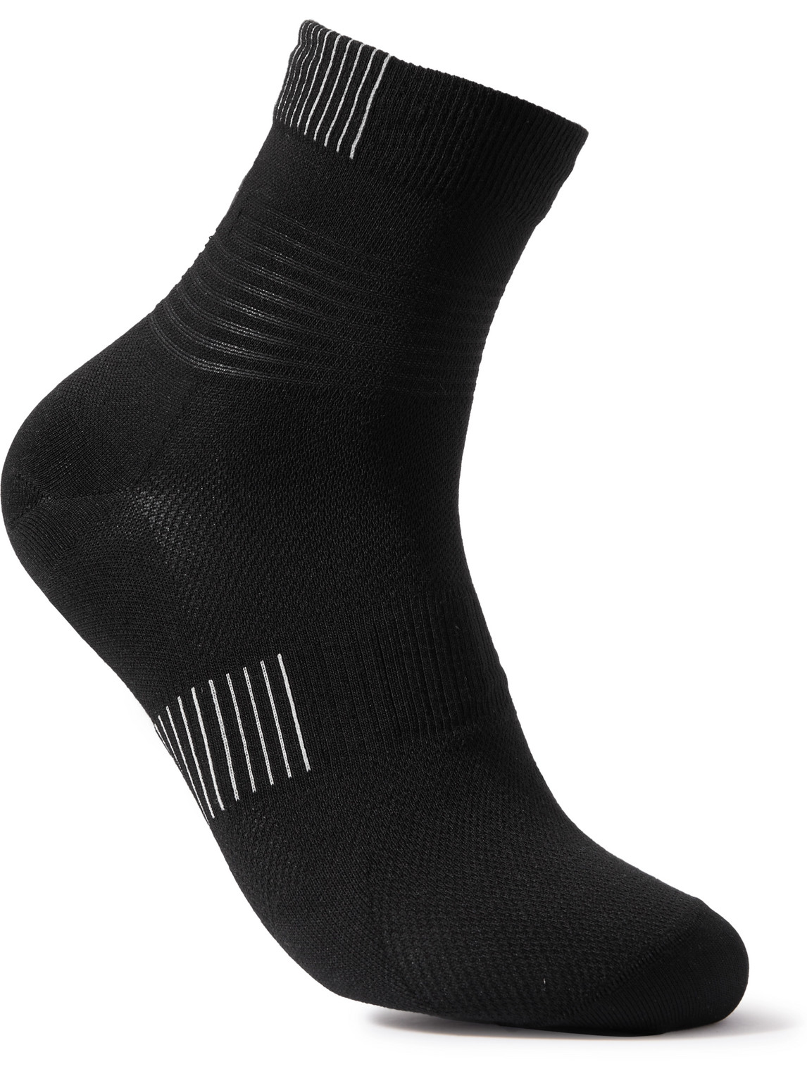 On Ultralight Mid Stretch-knit Socks In Black
