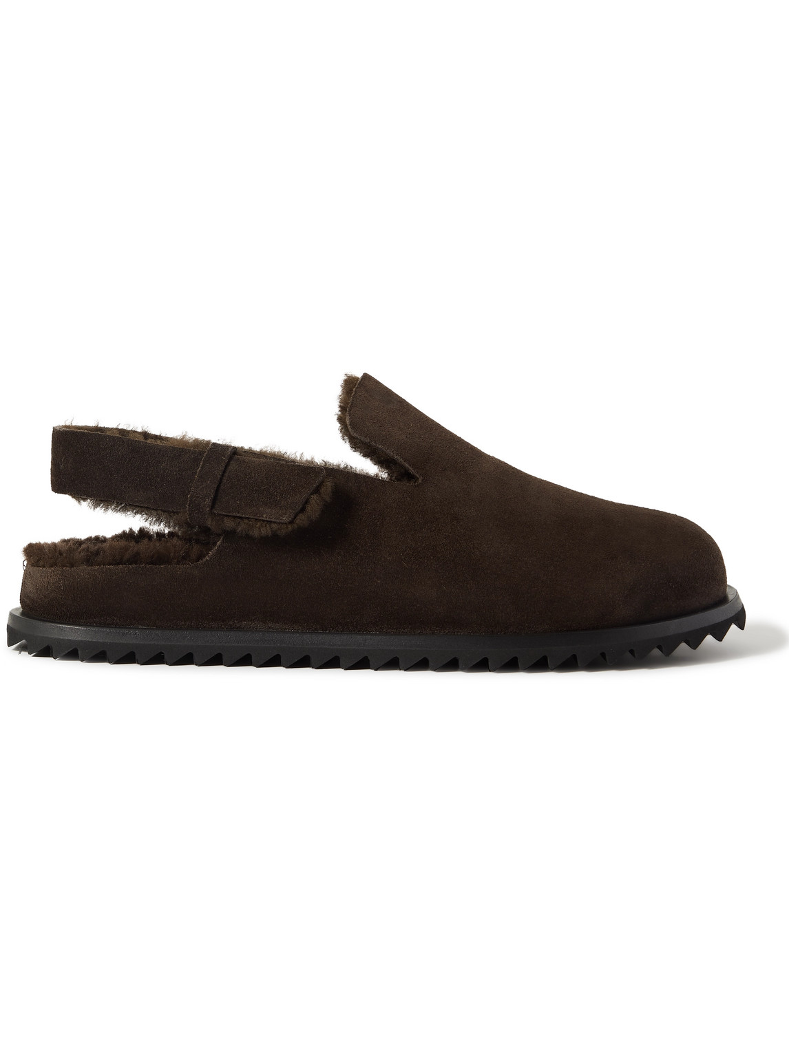 Officine Creative Introspectus Shearling-lined Suede Mules In Brown