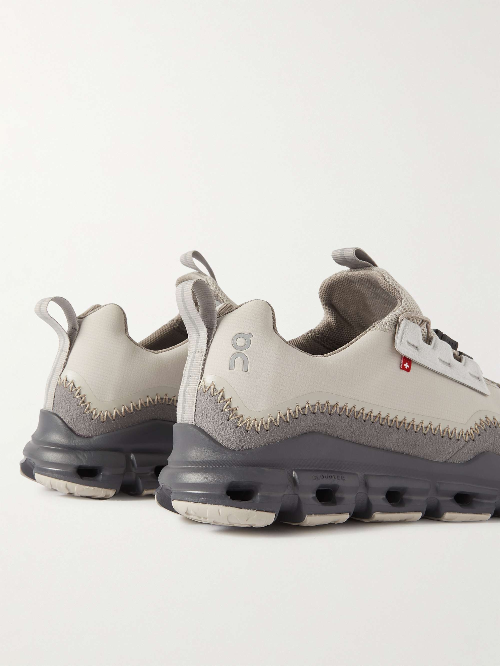 ON Cloudaway Faux Suede-Trimmed Recycled Mesh Running Sneakers
