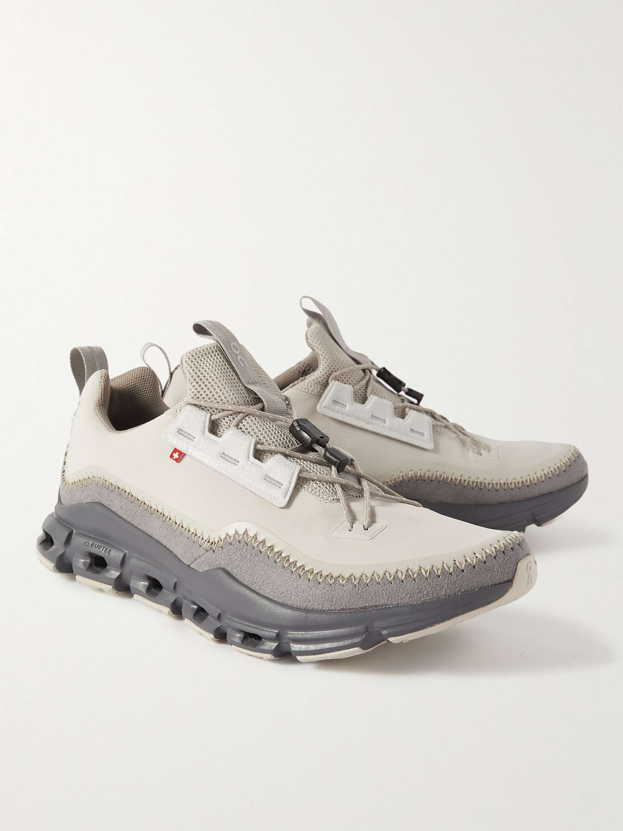 ON Cloudaway Faux Suede-Trimmed Recycled Mesh Running Sneakers