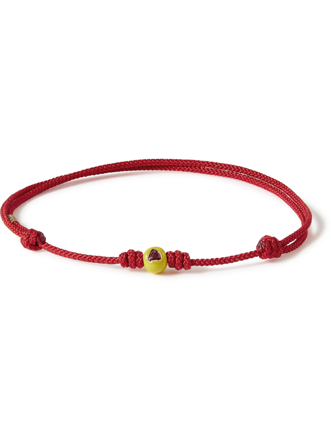 Luis Morais Gold, Enamel, Cord And Ruby Bracelet In Red