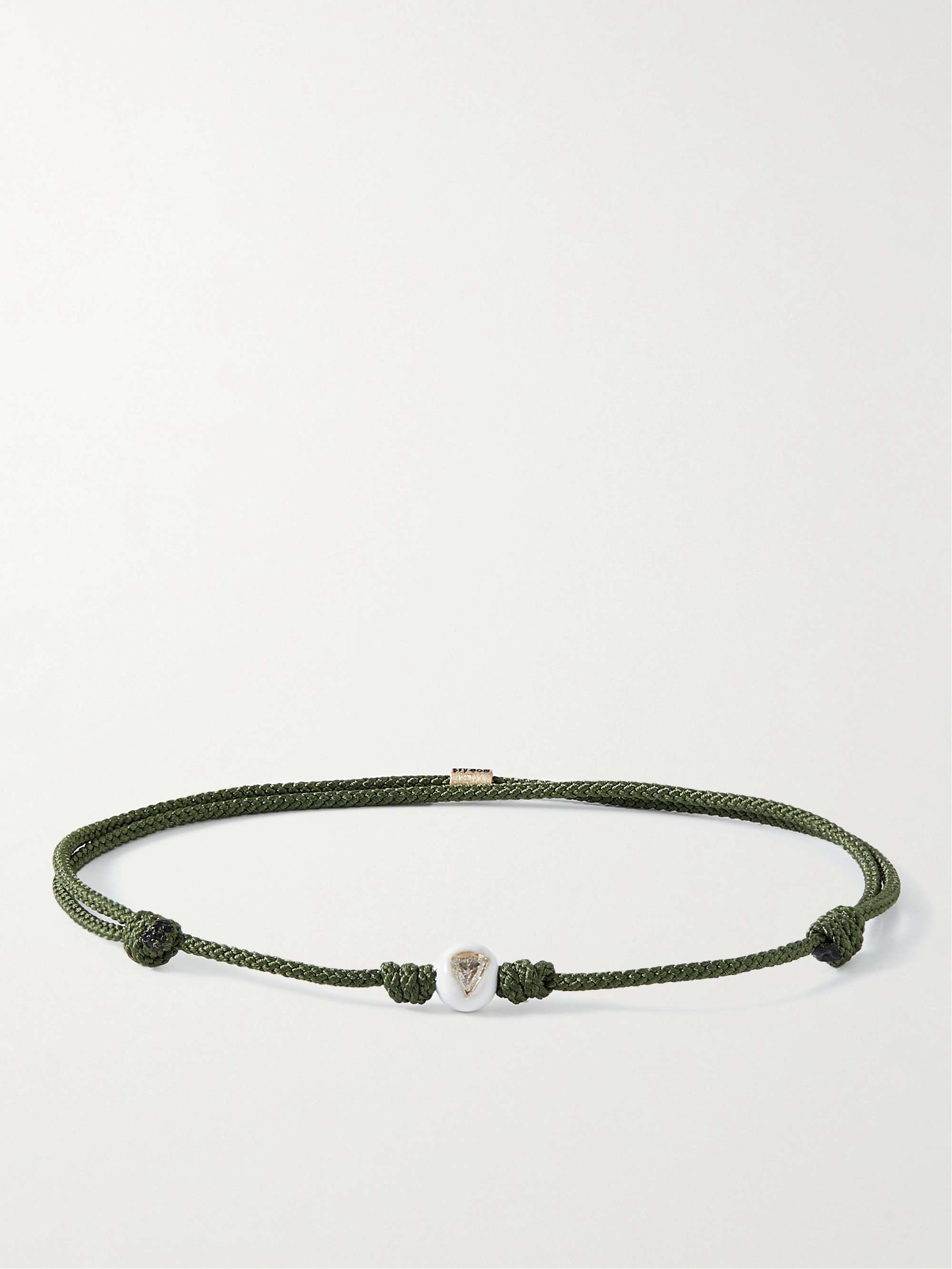 LUIS MORAIS 14kt yellow gold smoky quartz cord bracelet