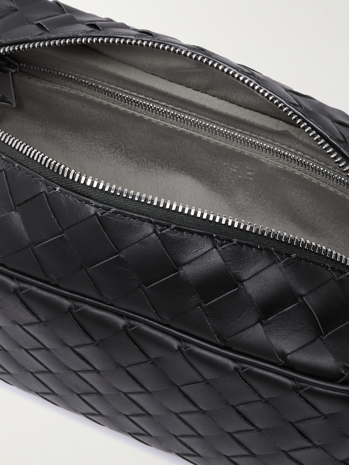 Shop Bottega Veneta Intrecciato Leather Pouch In Black