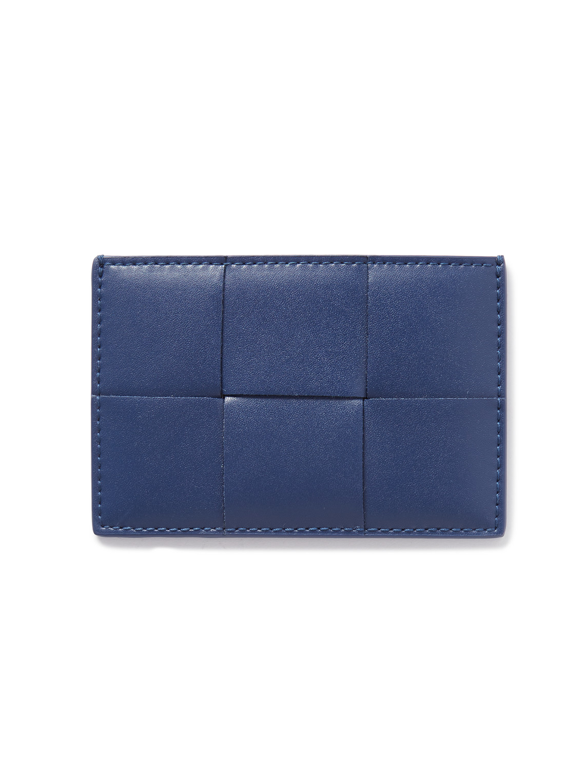 Bottega Veneta Intrecciato Leather Cardholder In Blue