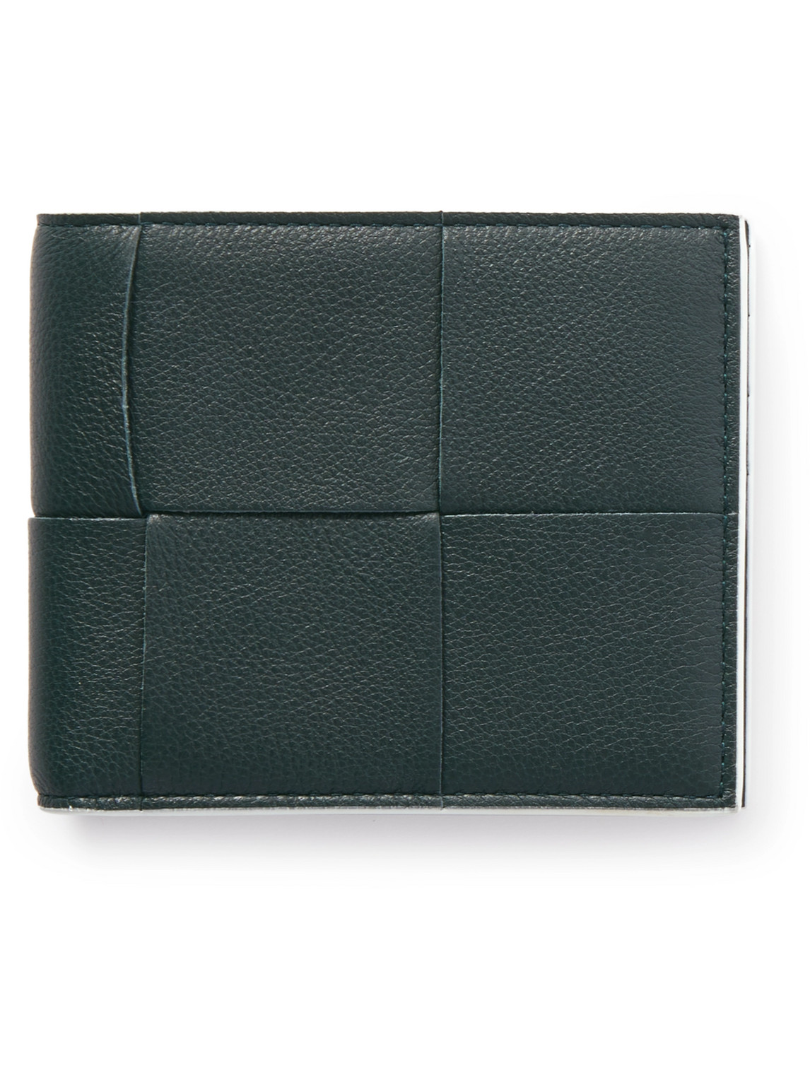 Bottega Veneta Intrecciato Full-grain Leather Billfold Wallet In Blue