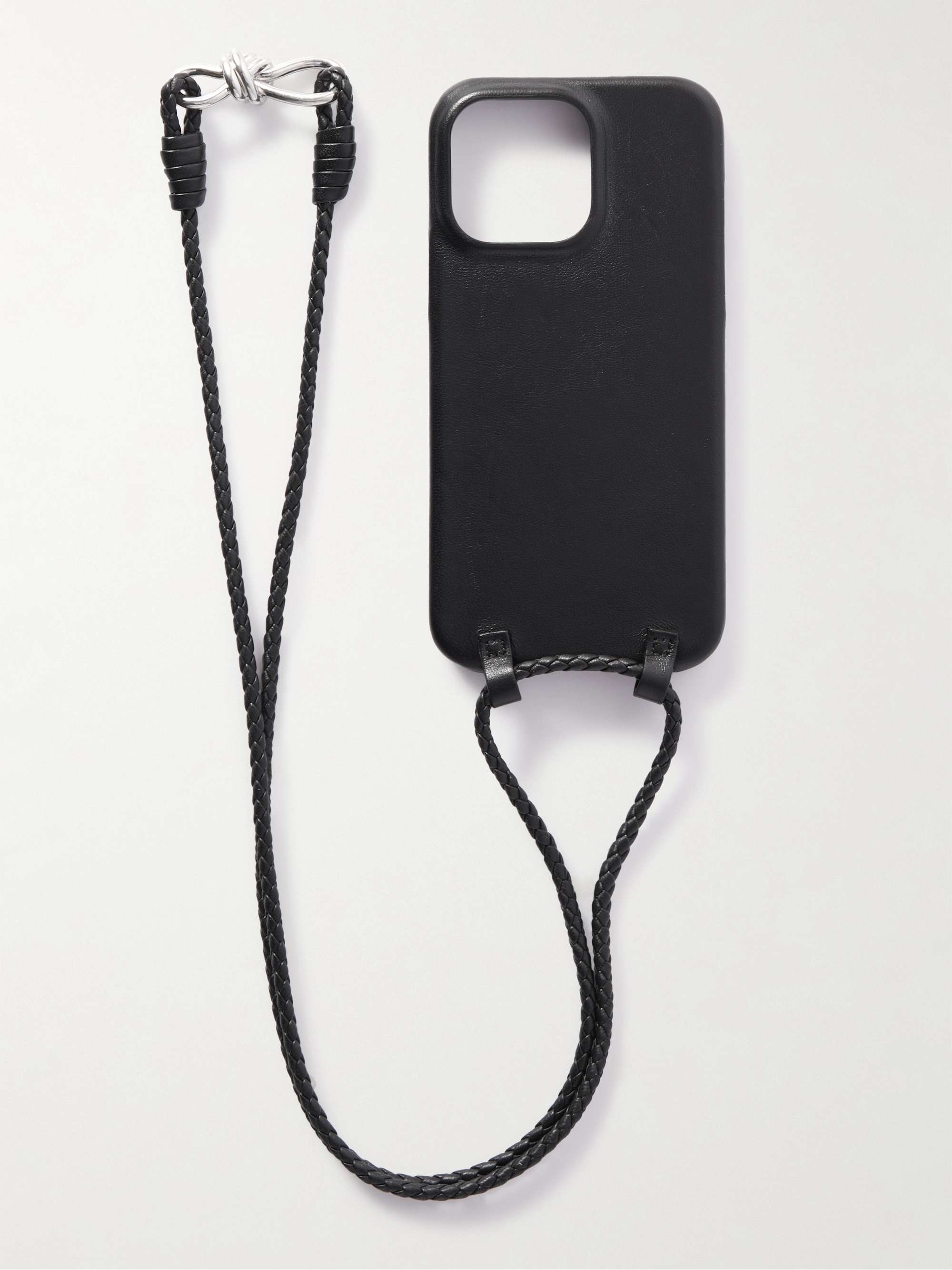 Maison Margiela Full-Grain Leather Phone Pouch with Lanyard