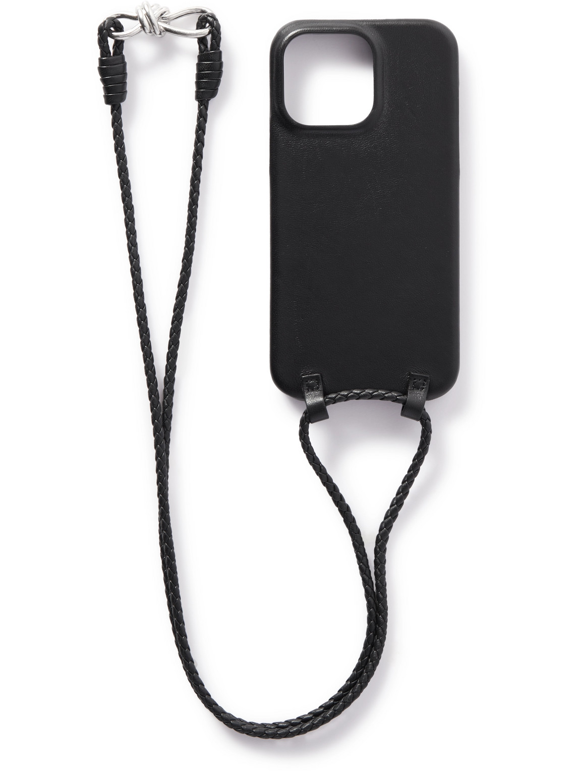 Bottega Veneta Leather Iphone 14 Pro Max Case With Lanyard In