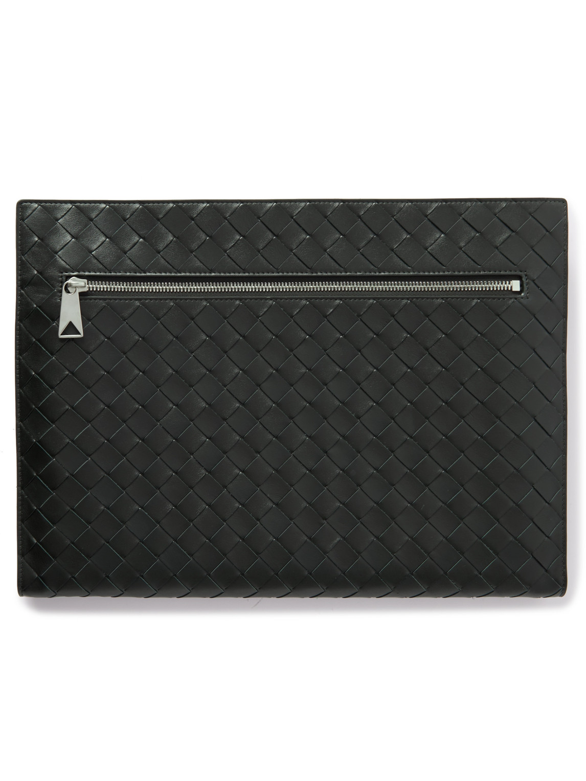 Bottega Veneta Avenue B. Intreciatto Leather Pouch In Black