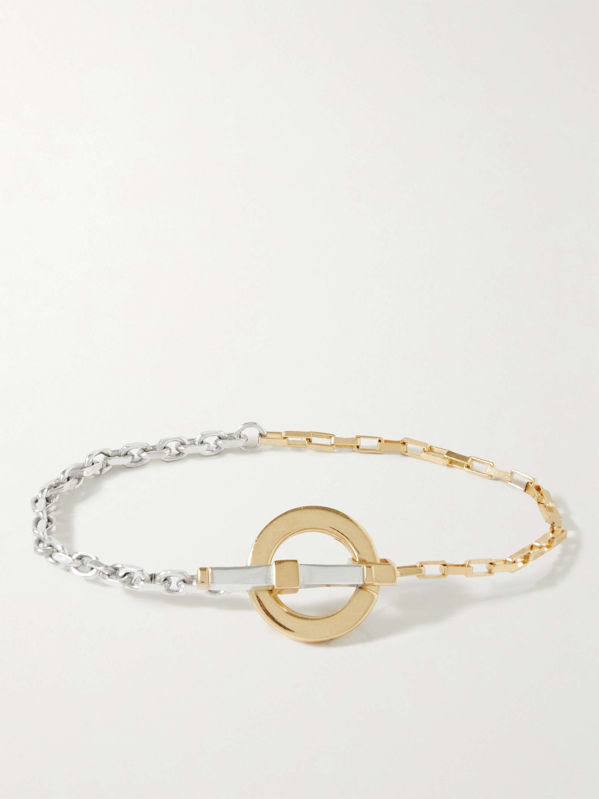 Bottega Veneta® Men's Bolt Bracelet in Silver / Yellow Gold. Shop