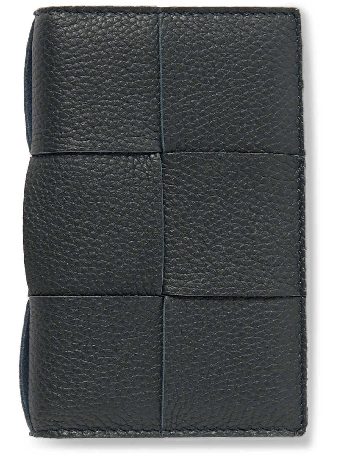 Bottega Veneta Intrecciato Full-grain Leather Billfold Wallet In Blue