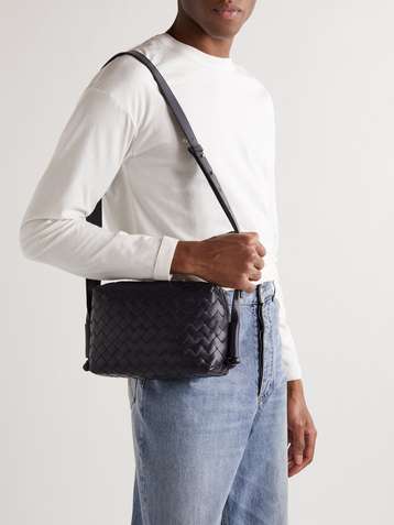 Bottega Veneta Mini Leather Intrecciato Loop Cross-Body Bag | Harrods JM