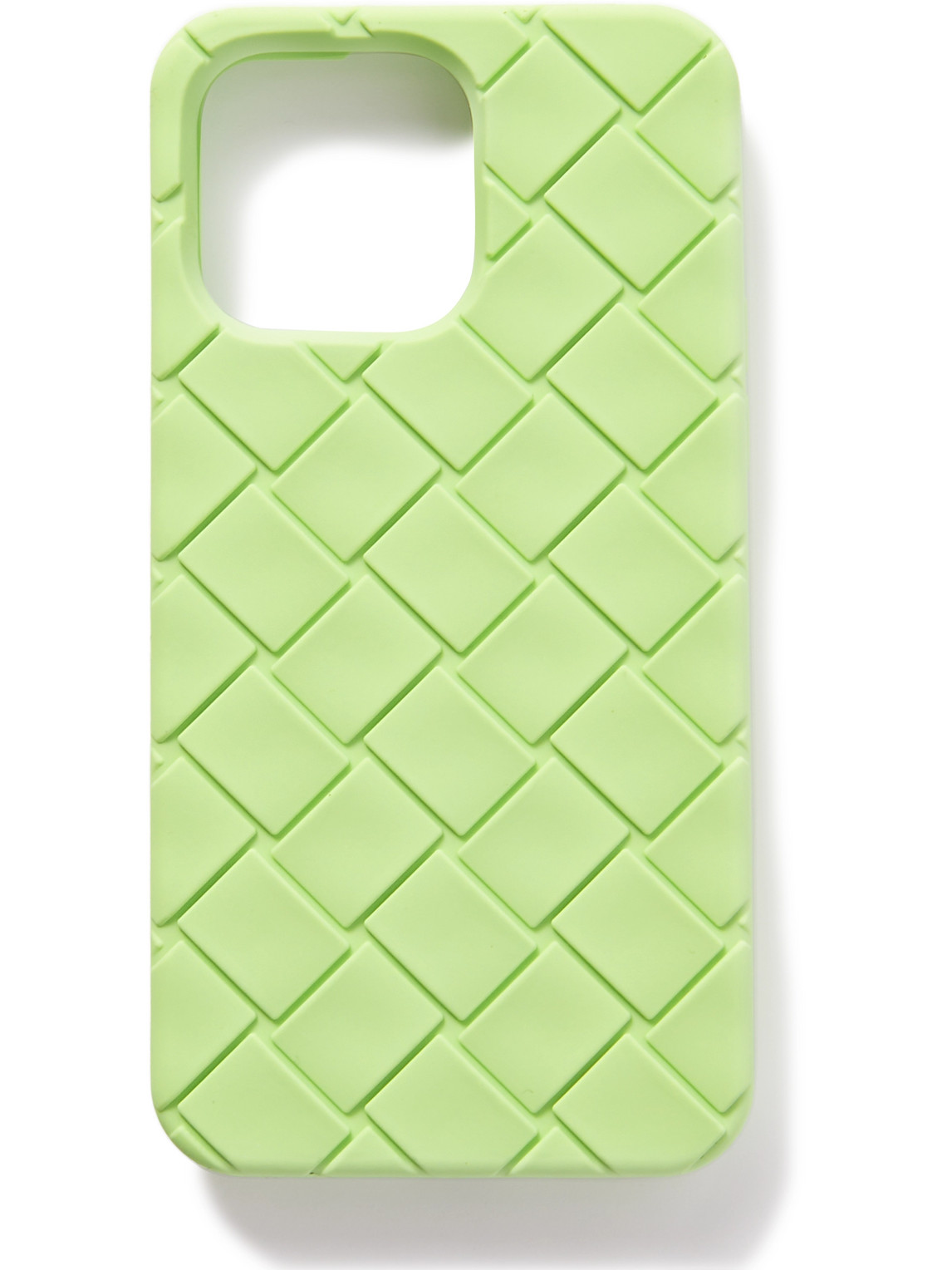 Bottega Veneta Intrecciato Rubber Iphone 14 Pro Max Case In Green