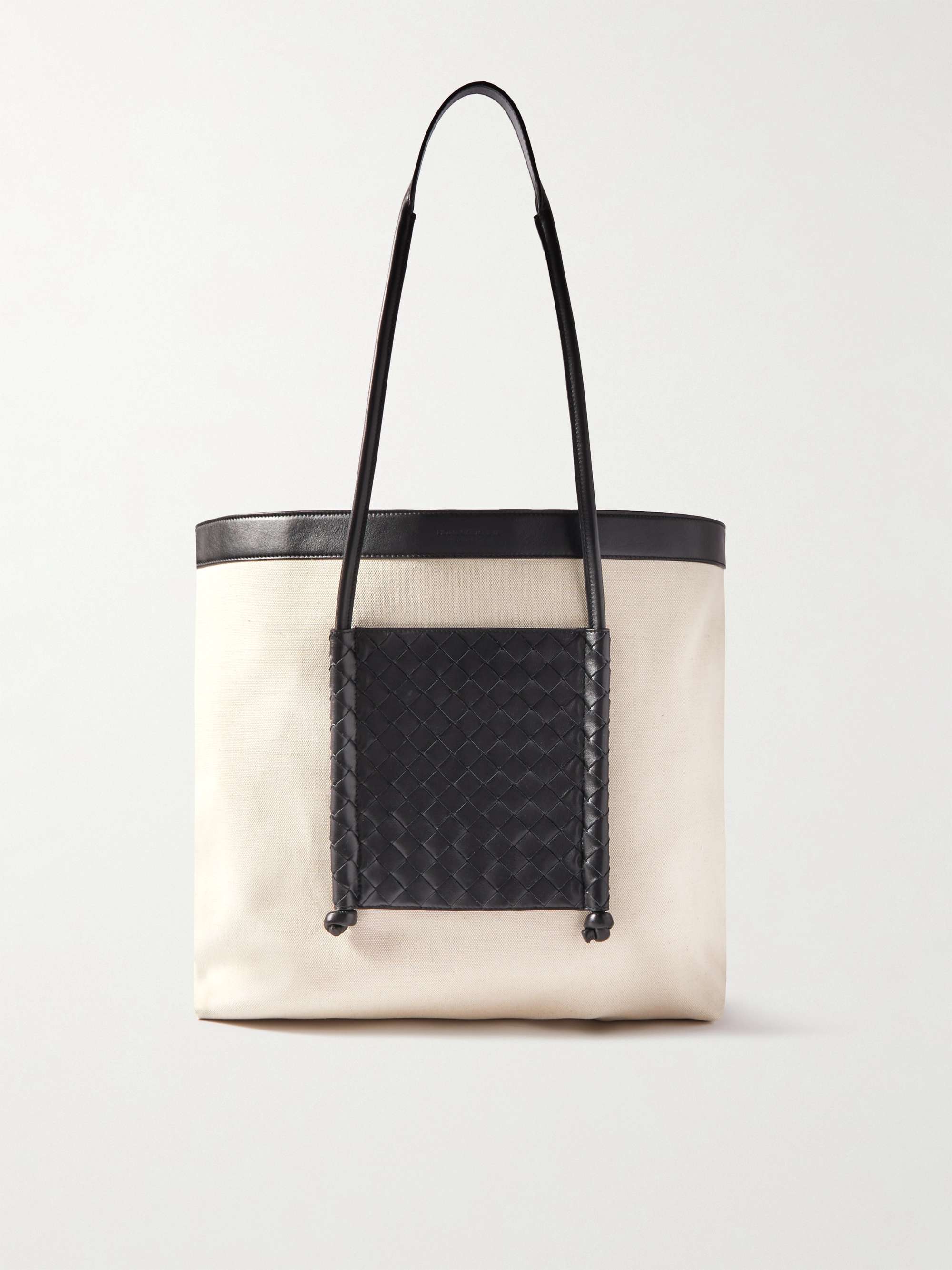 BOTTEGA VENETA Avenue B. Canvas and Intrecciato Leather Tote Bag for ...