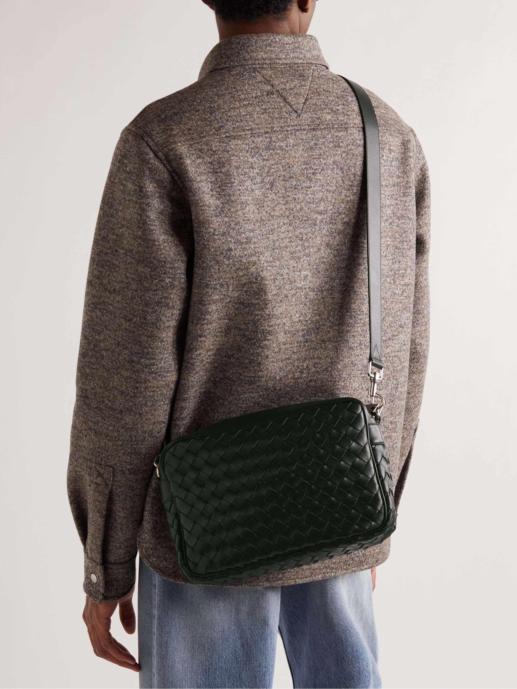 BOTTEGA VENETA Intrecciato Leather Messenger Bag for Men | MR PORTER