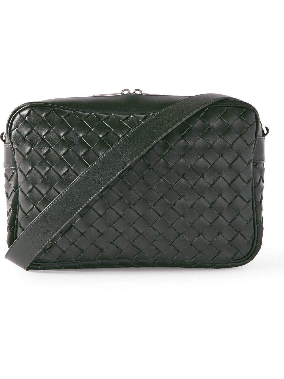 Bottega Veneta - Men - Intrecciato Leather Messenger Bag Green