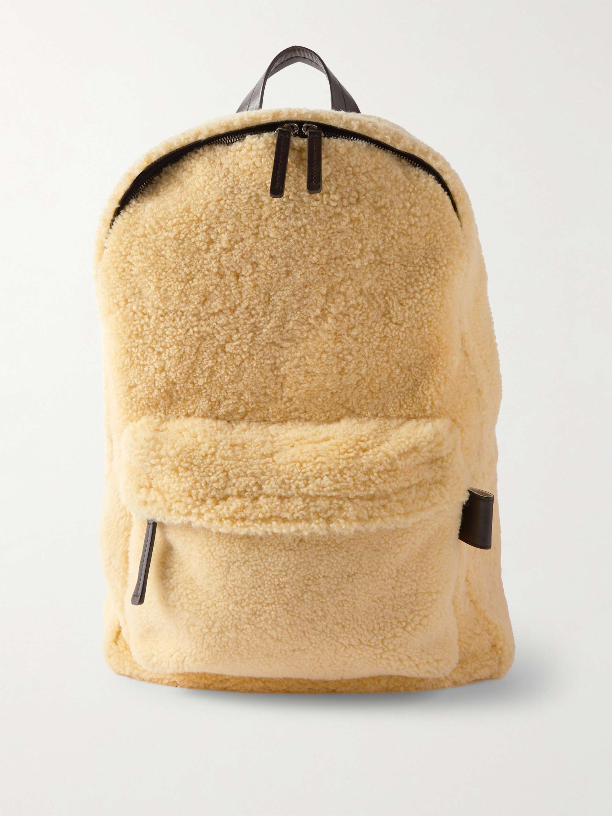 BOTTEGA VENETA Leather Trimmed Shearling Backpack for Men MR PORTER