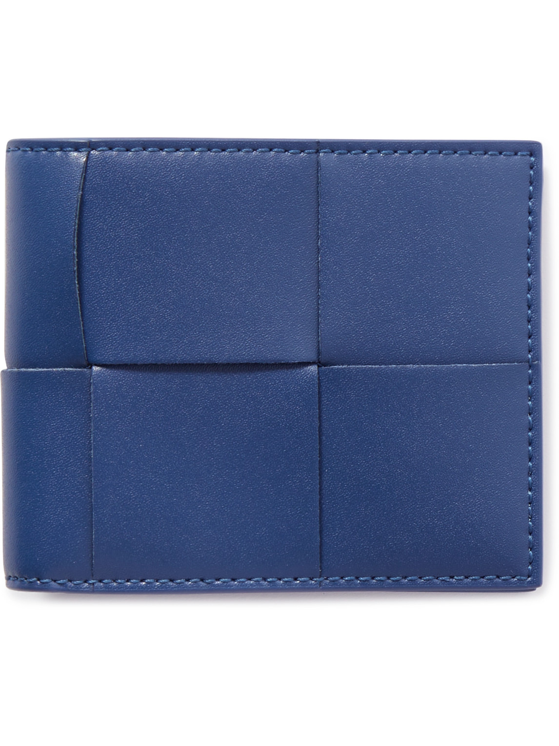 Bottega Veneta Intrecciato Leather Billfold Wallet In Blue