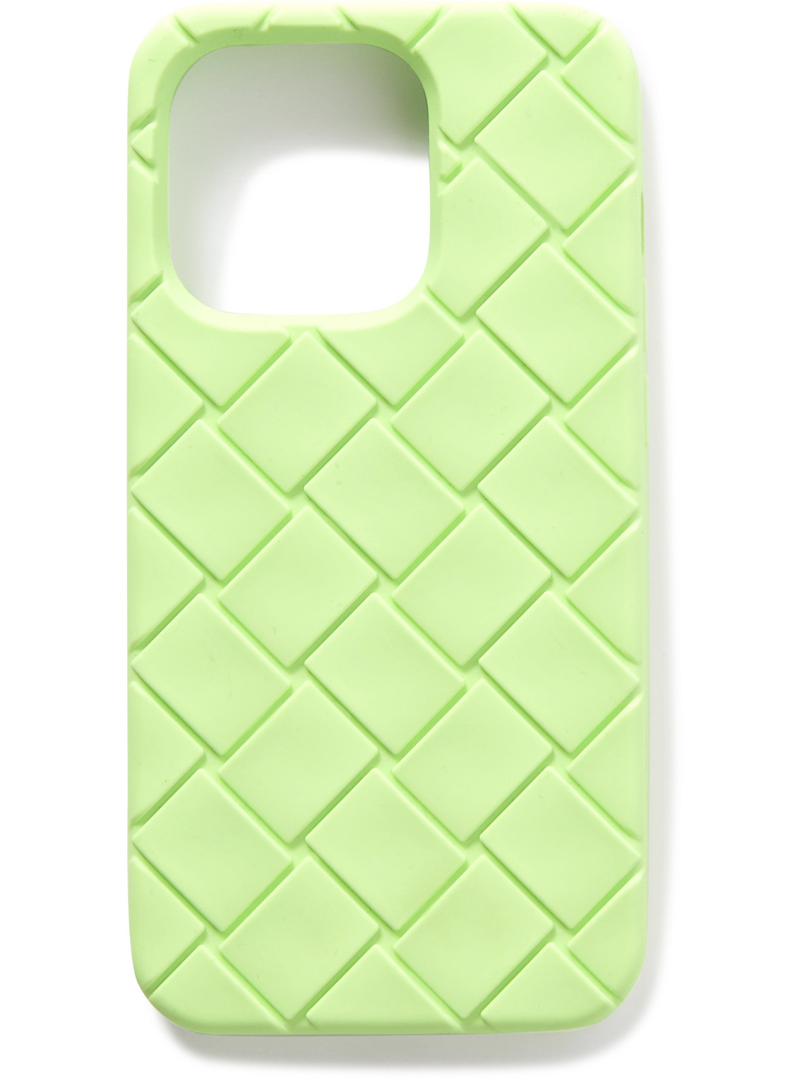 Shop Bottega Veneta Intrecciato Rubber Iphone 14 Pro Case In Green