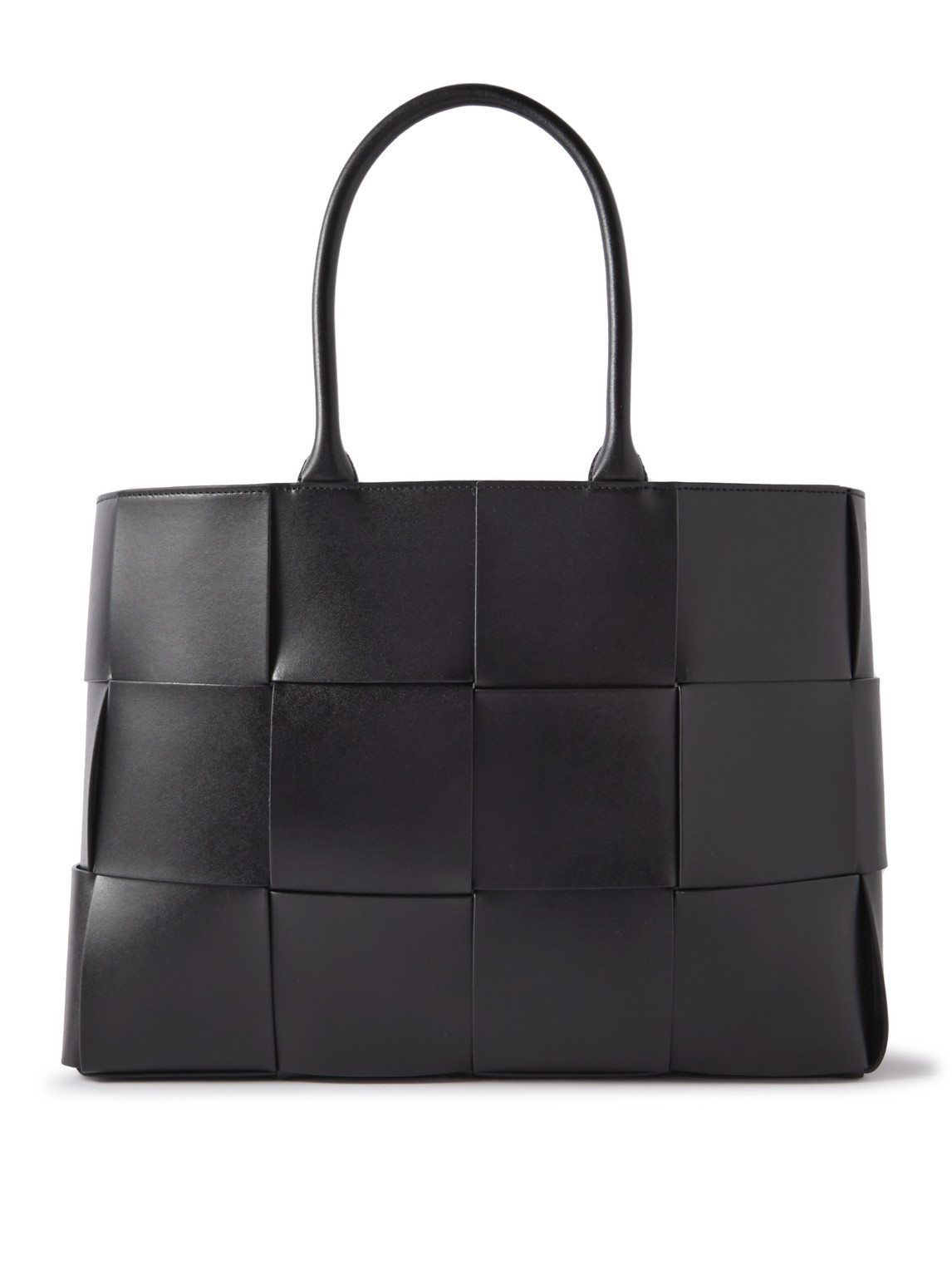Bottega Veneta Intrecciato Leather Tote Bag In Black