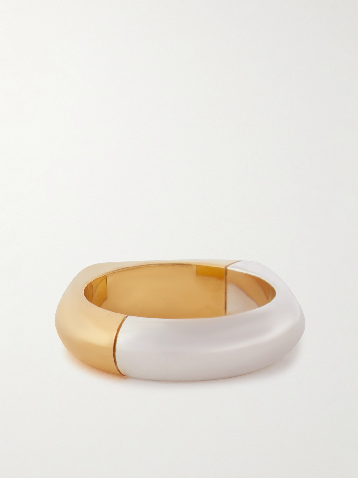Shop Bottega Veneta Gold-plated And Sterling Silver Ring