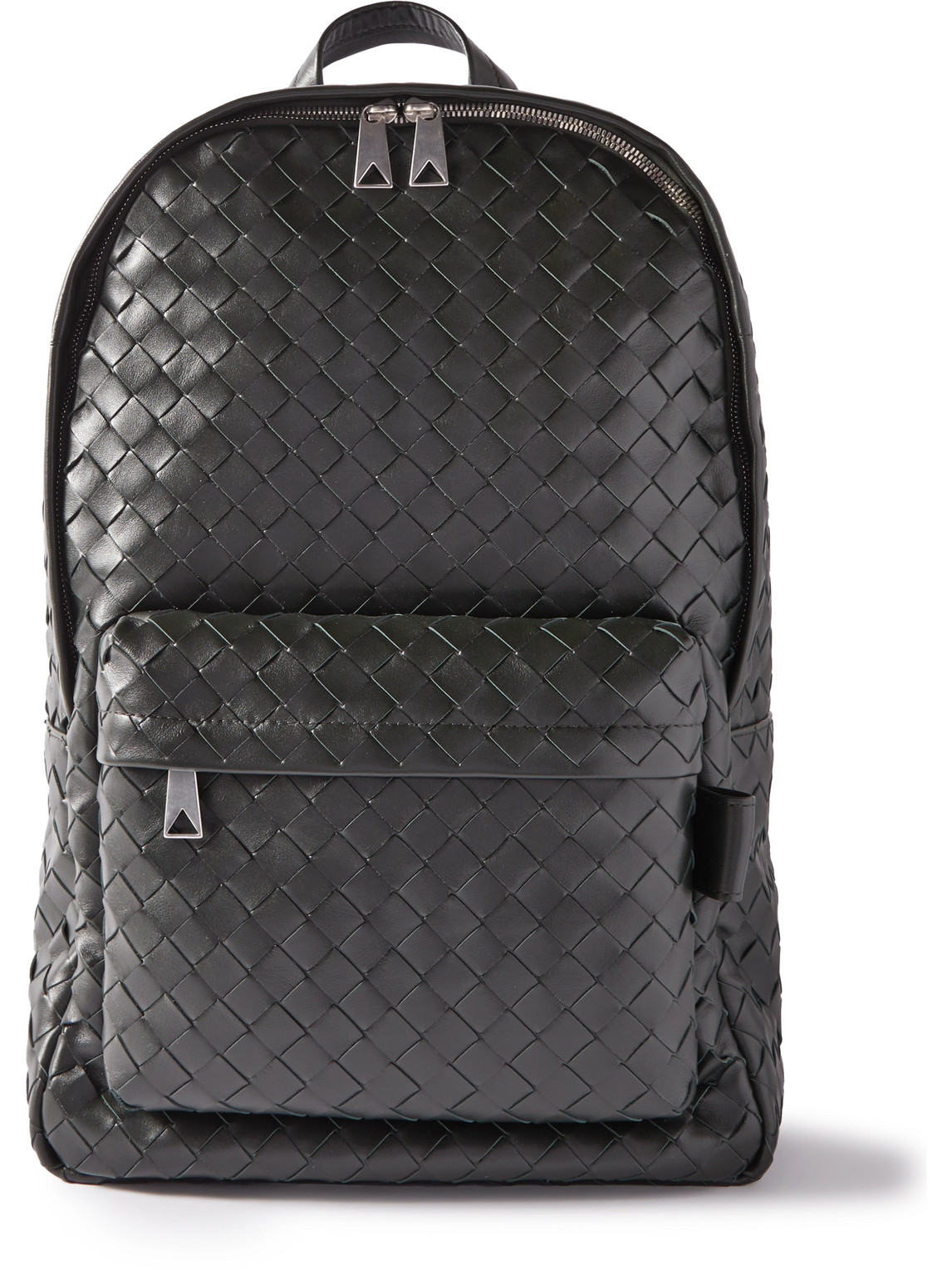 BOTTEGA VENETA: backpack in woven leather - Black  Bottega Veneta backpack  653118V0E54 online at