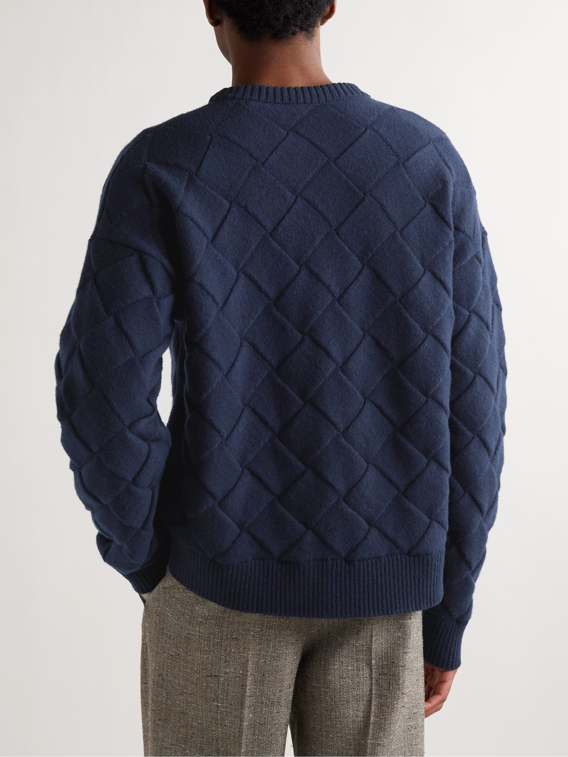 Shop Bottega Veneta Wool-blend Sweater In Blue