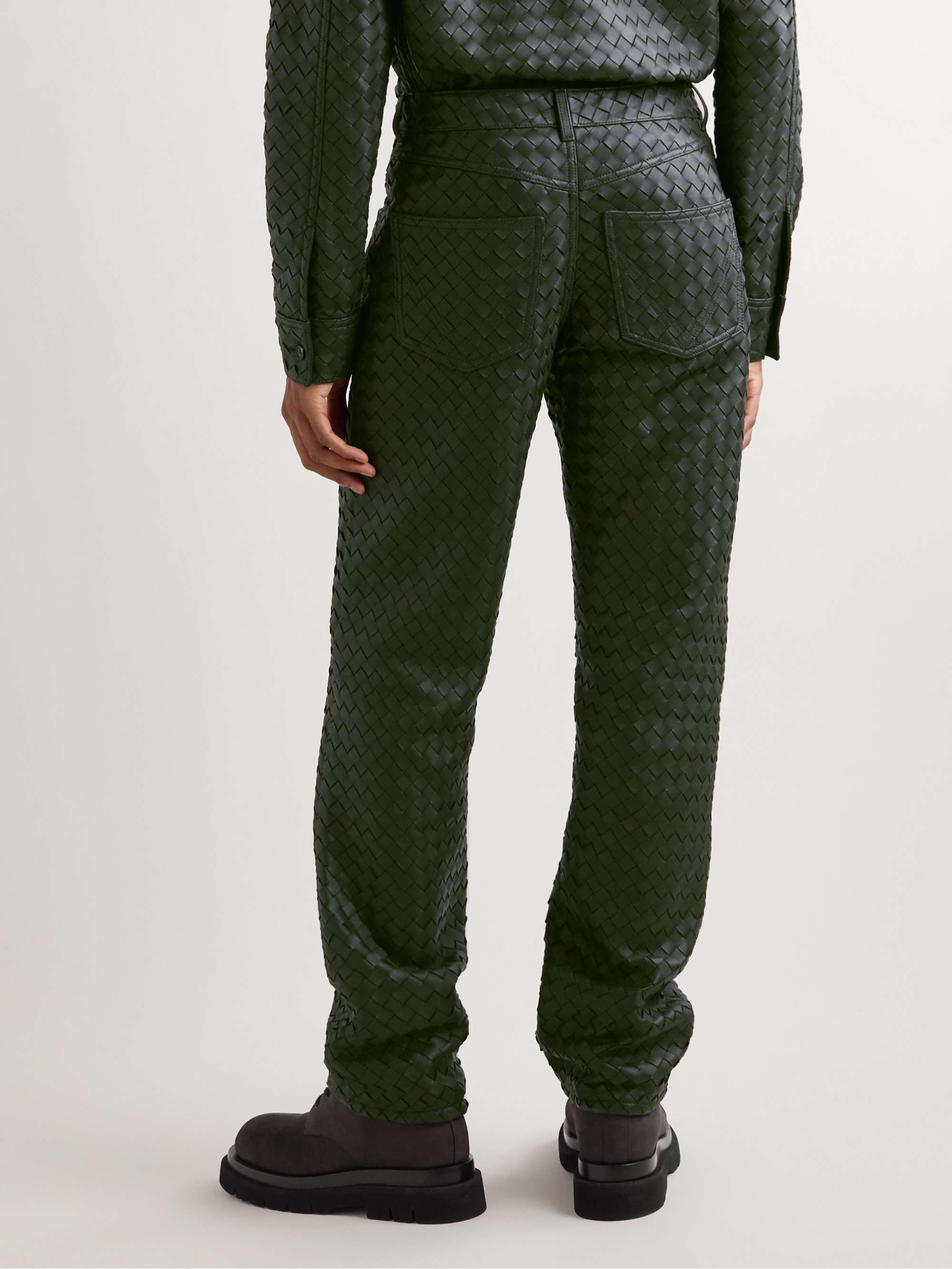 BOTTEGA VENETA イントレチャートレザー パンツ | ミスターポーター