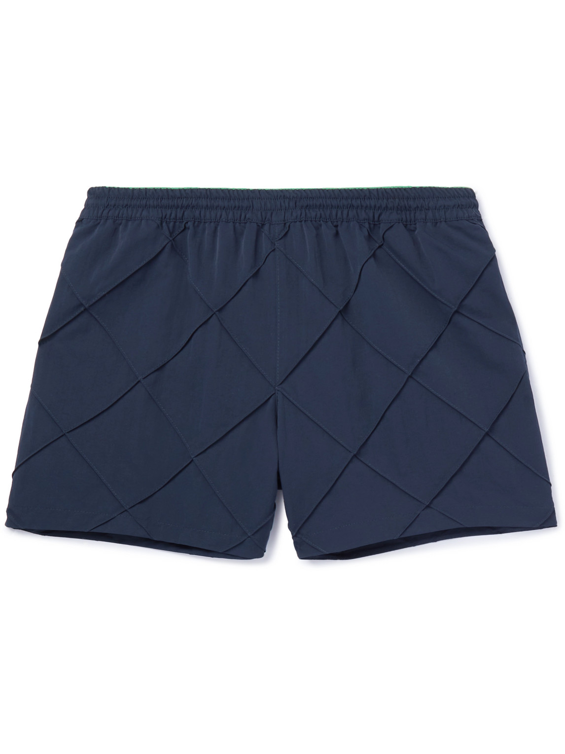 Shop Bottega Veneta Straight-leg Short-length Tech-faille Swim Shorts In Blue