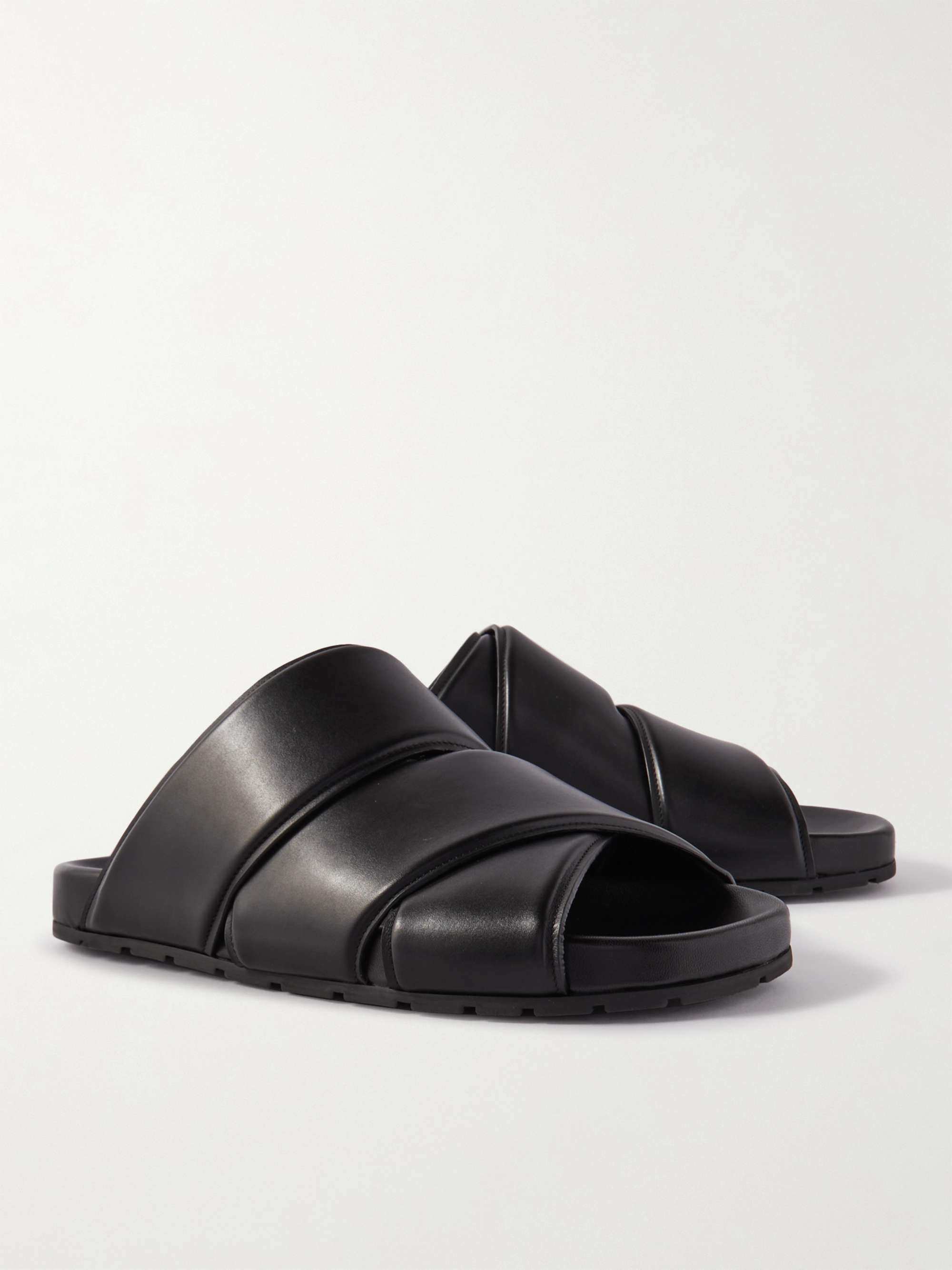 BOTTEGA VENETA Leather Slides for Men | MR PORTER