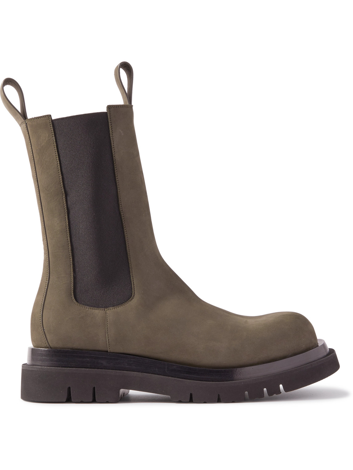 Bottega Veneta Nubuck Chelsea Boots In Green