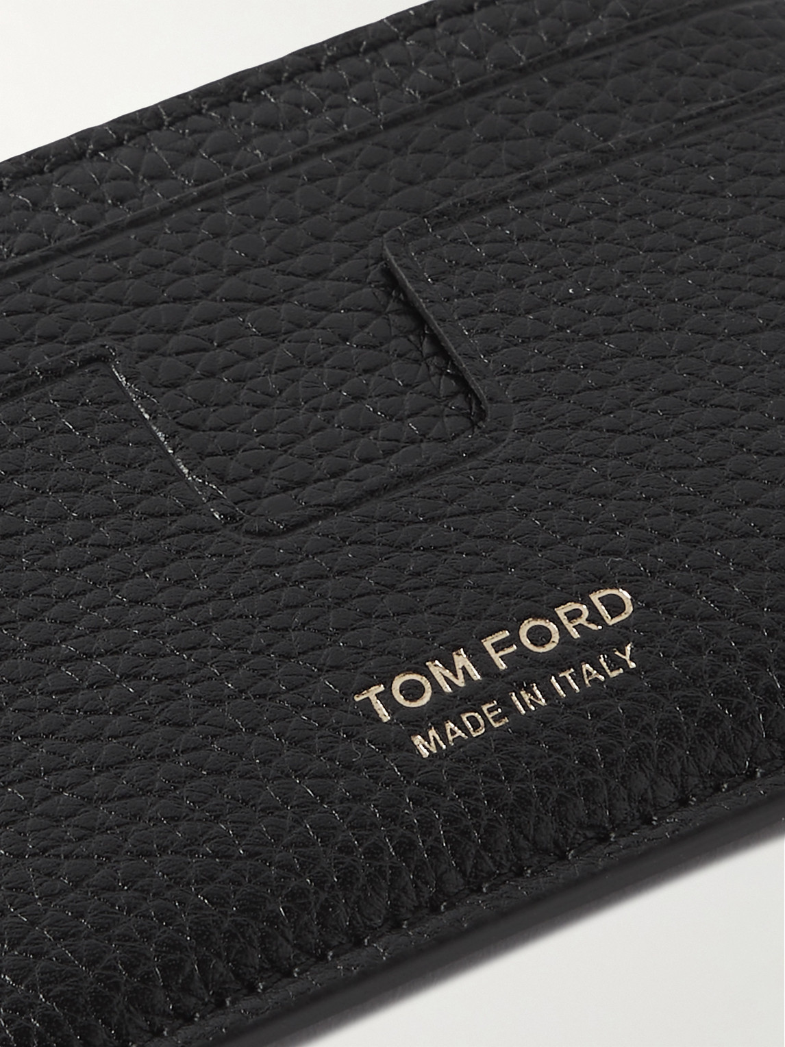 Shop Tom Ford Full-grain Leather Cardholder In Black