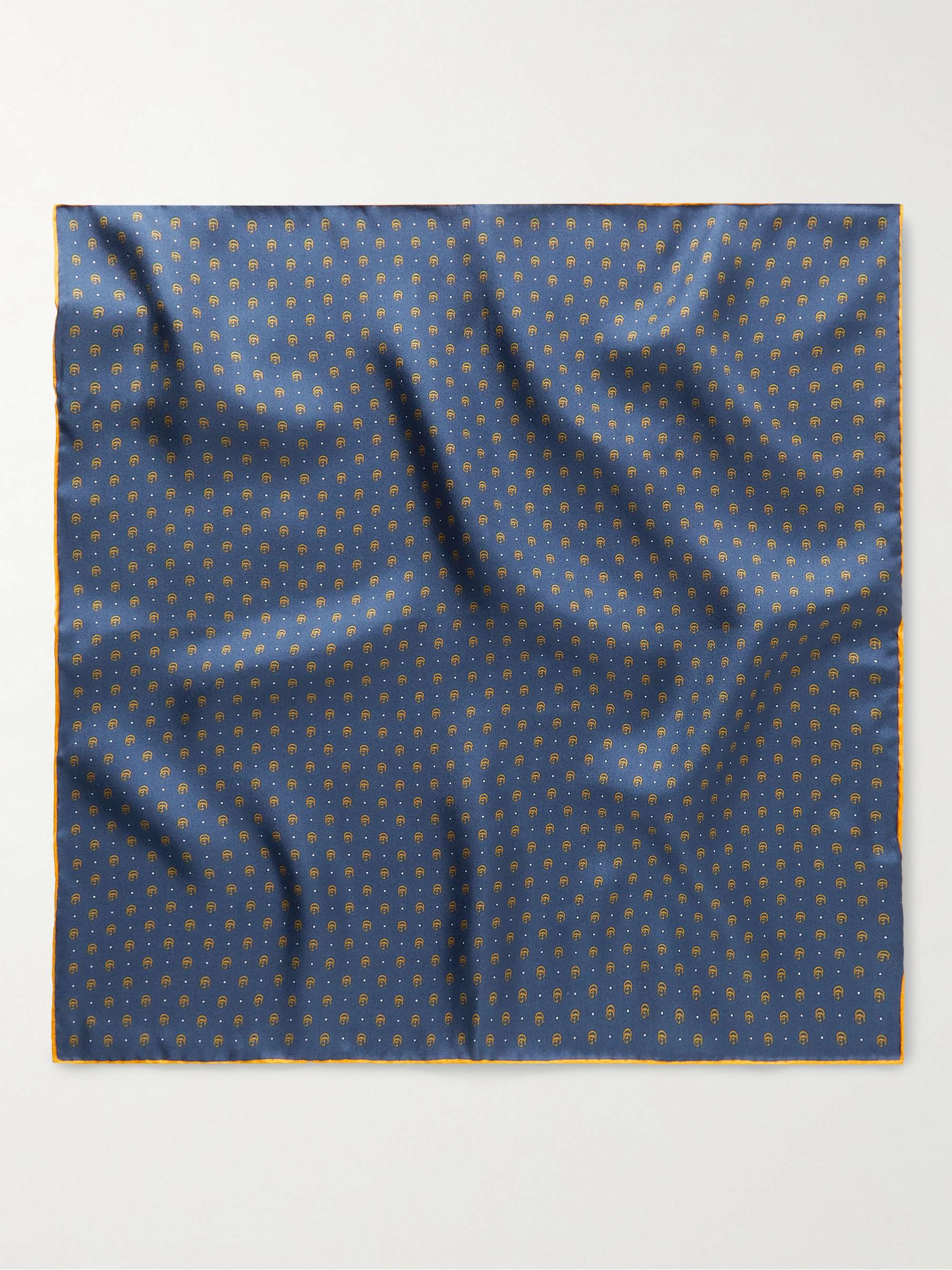 GUCCI Logo-Print Silk-Twill Pocket Square