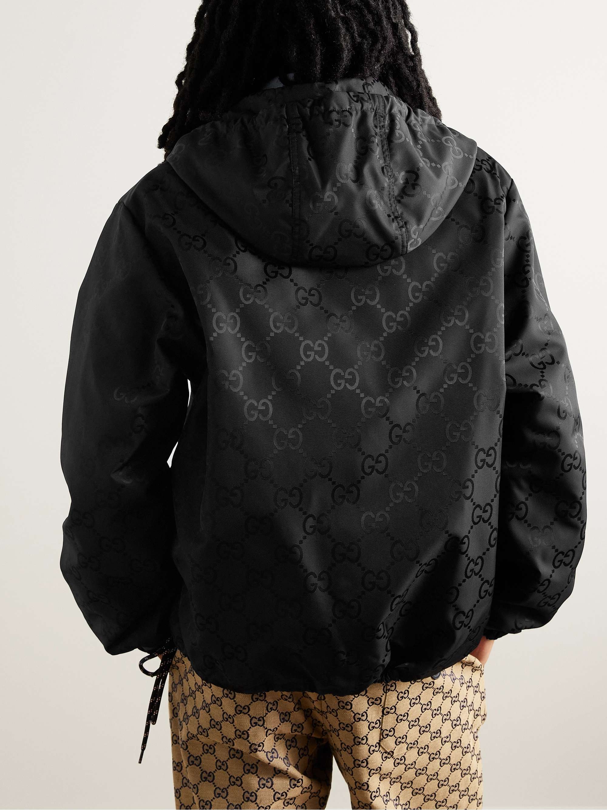 GUCCI Padded Logo-Jacquard Shell Hooded Jacket for Men | MR PORTER