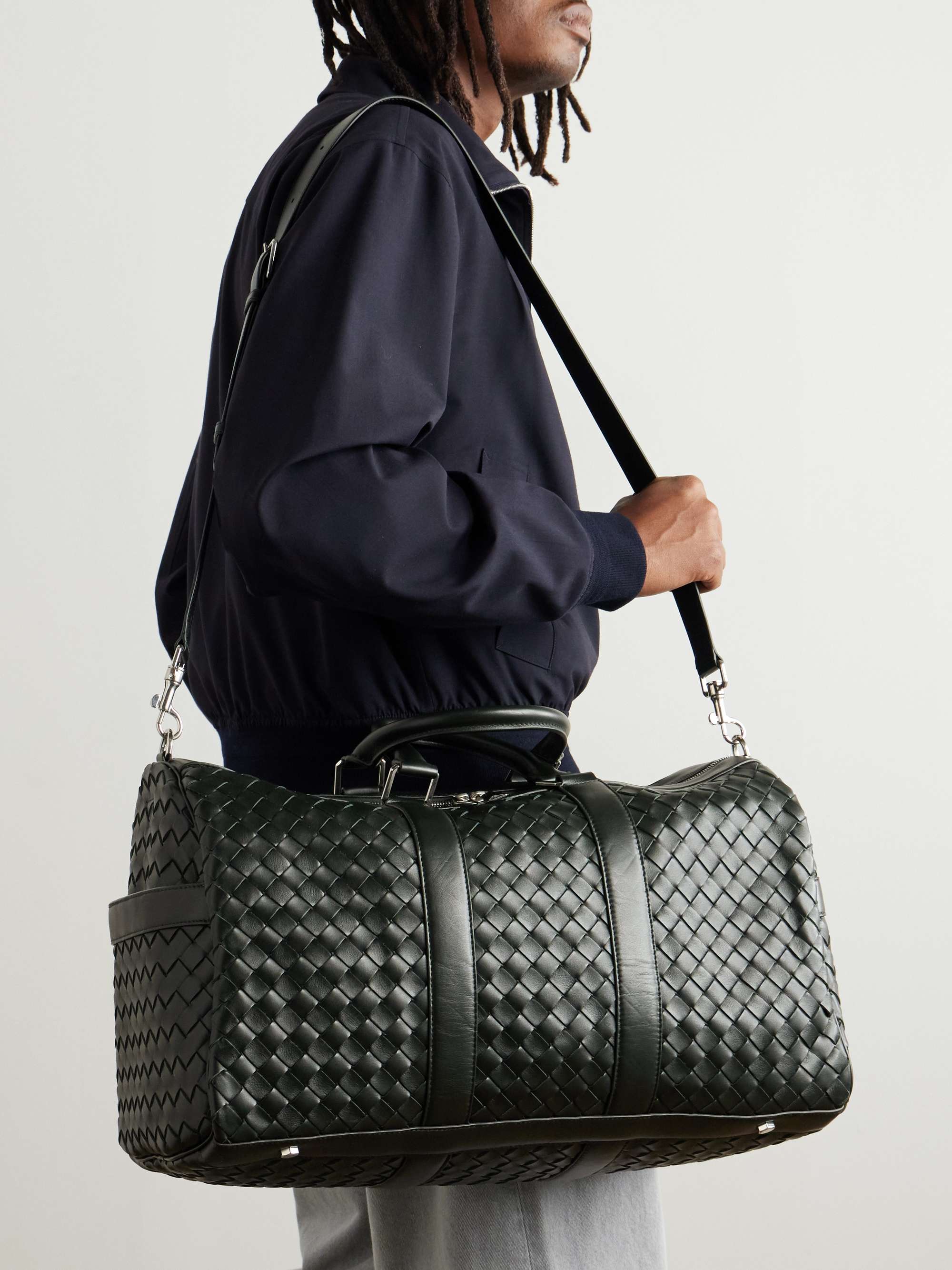 BOTTEGA VENETA 인트레치아토 가죽 더플 백