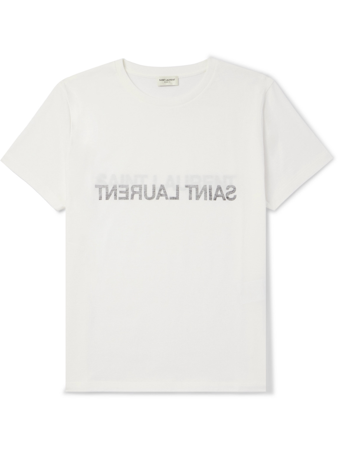 Saint Laurent Cotton T-shirt In Reverse Design In White
