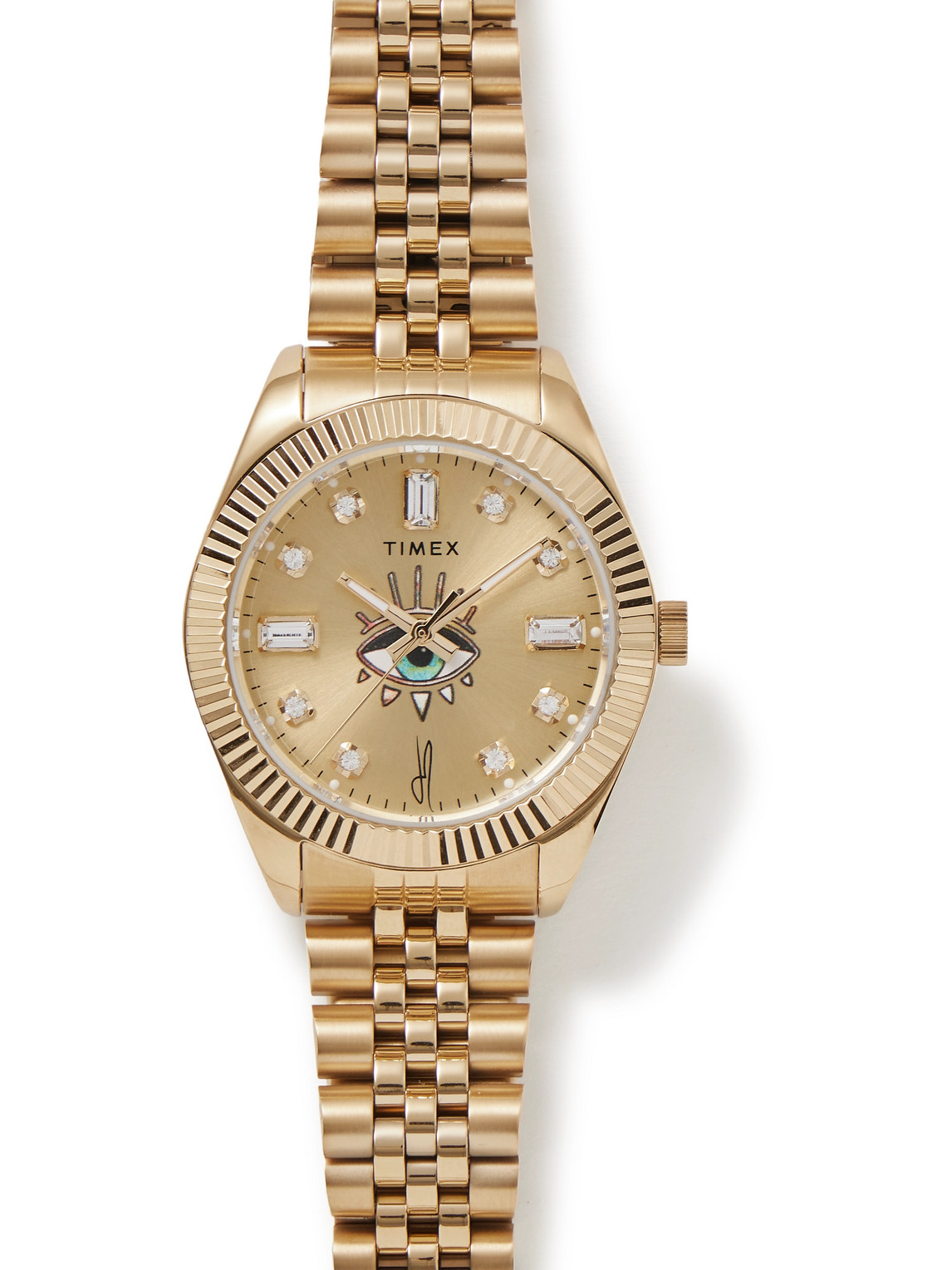 Timex Jacquie Aiche 36mm Gold-tone And Stainless Steel, Enamel And Crystal Watch