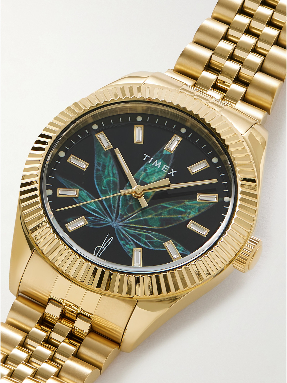 Shop Timex Jacquie Aiche Legacy High Life Gold-tone Crystal Watch