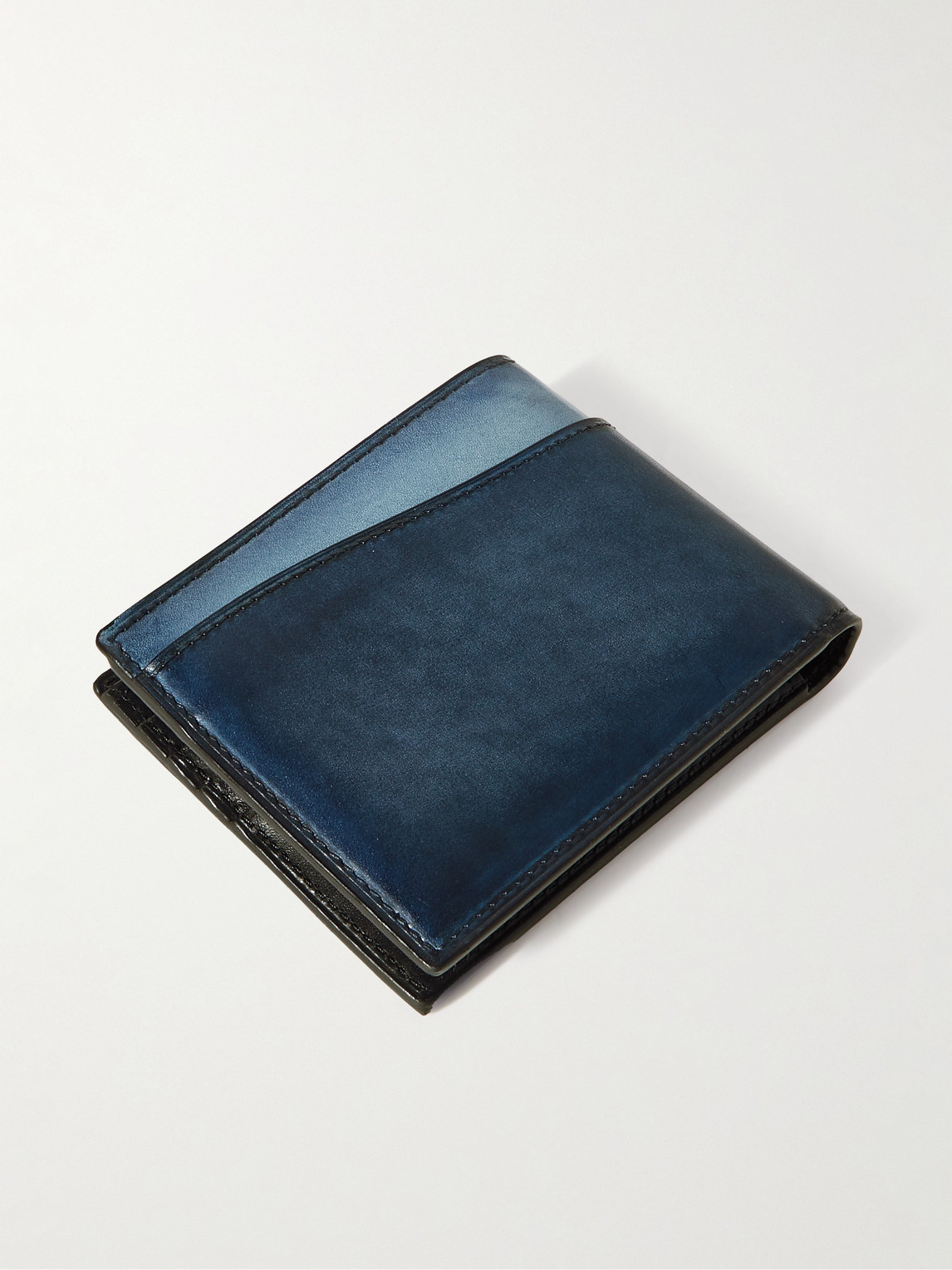 Shop Berluti Makore Neo Scritto Venezia Leather Bifold Wallet In Blue