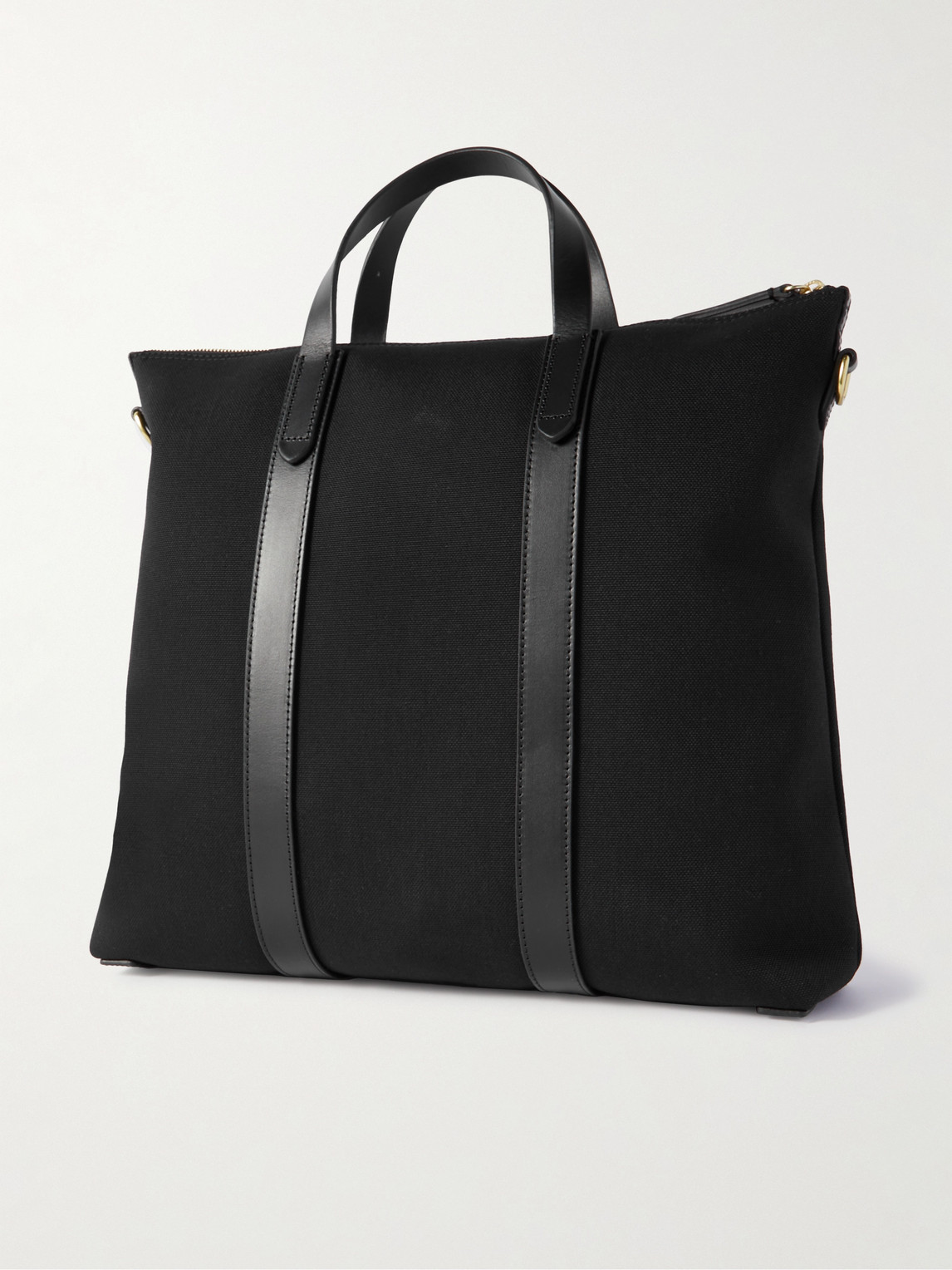 Shop Mismo M/s Mate Leather-trimmed Canvas Tote Bag In Black
