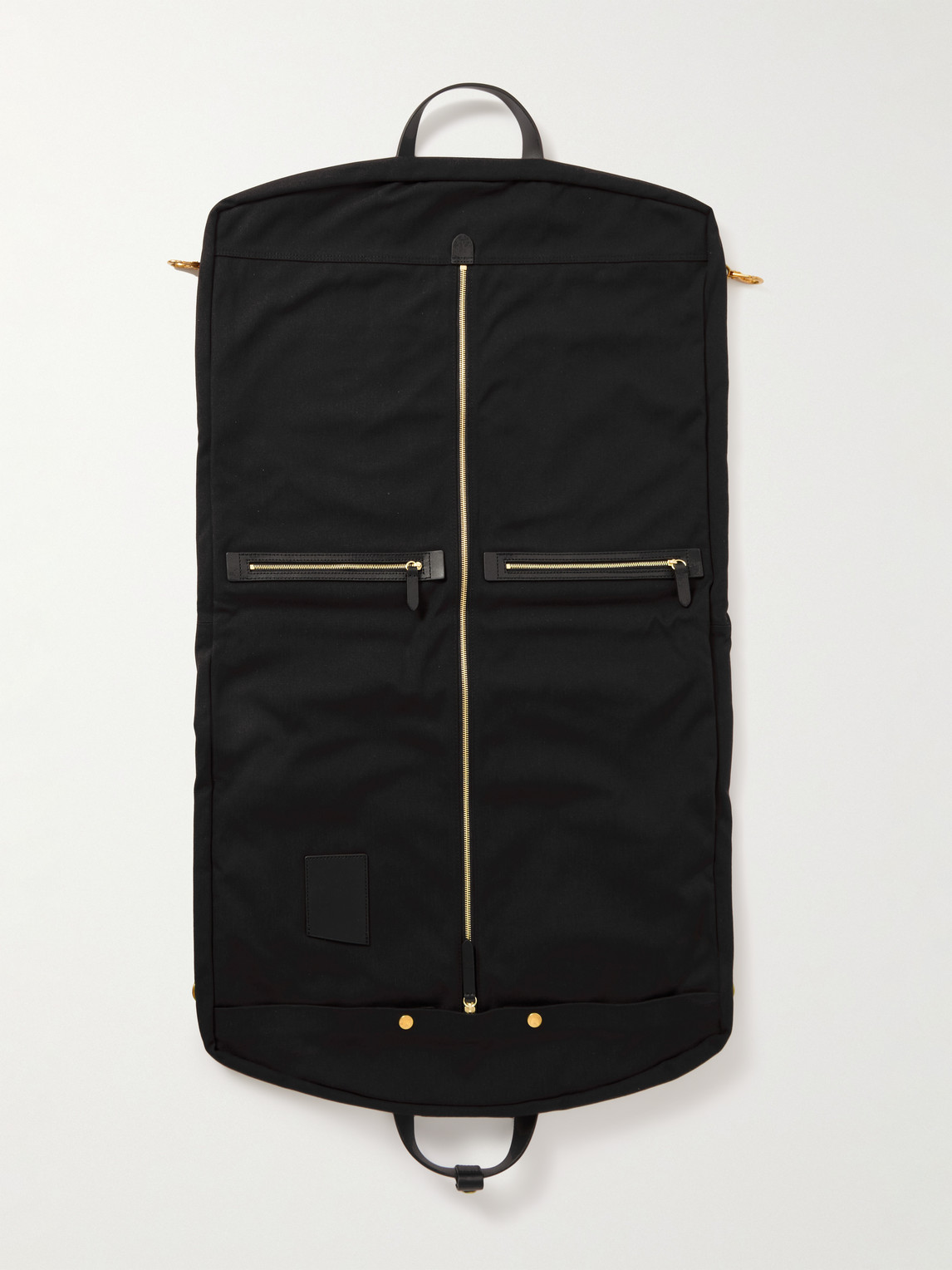 Shop Mismo Leather-trimmed Canvas Suit Carrier In Black