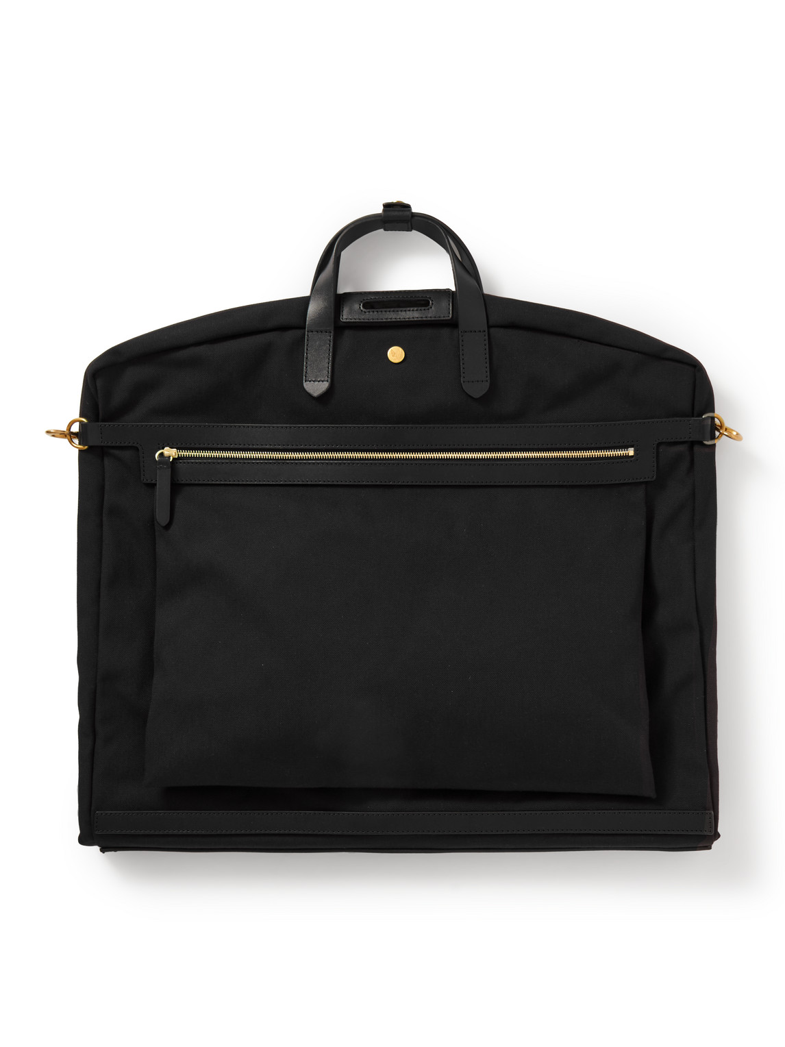 Leather-Trimmed Canvas Suit Carrier