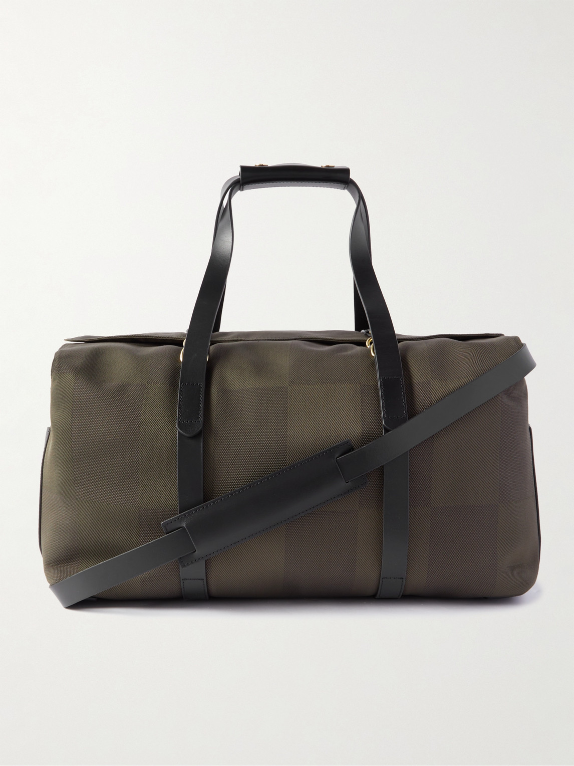Mismo M/s Supply Leather-trimmed Canvas-jacquard Weekend Bag