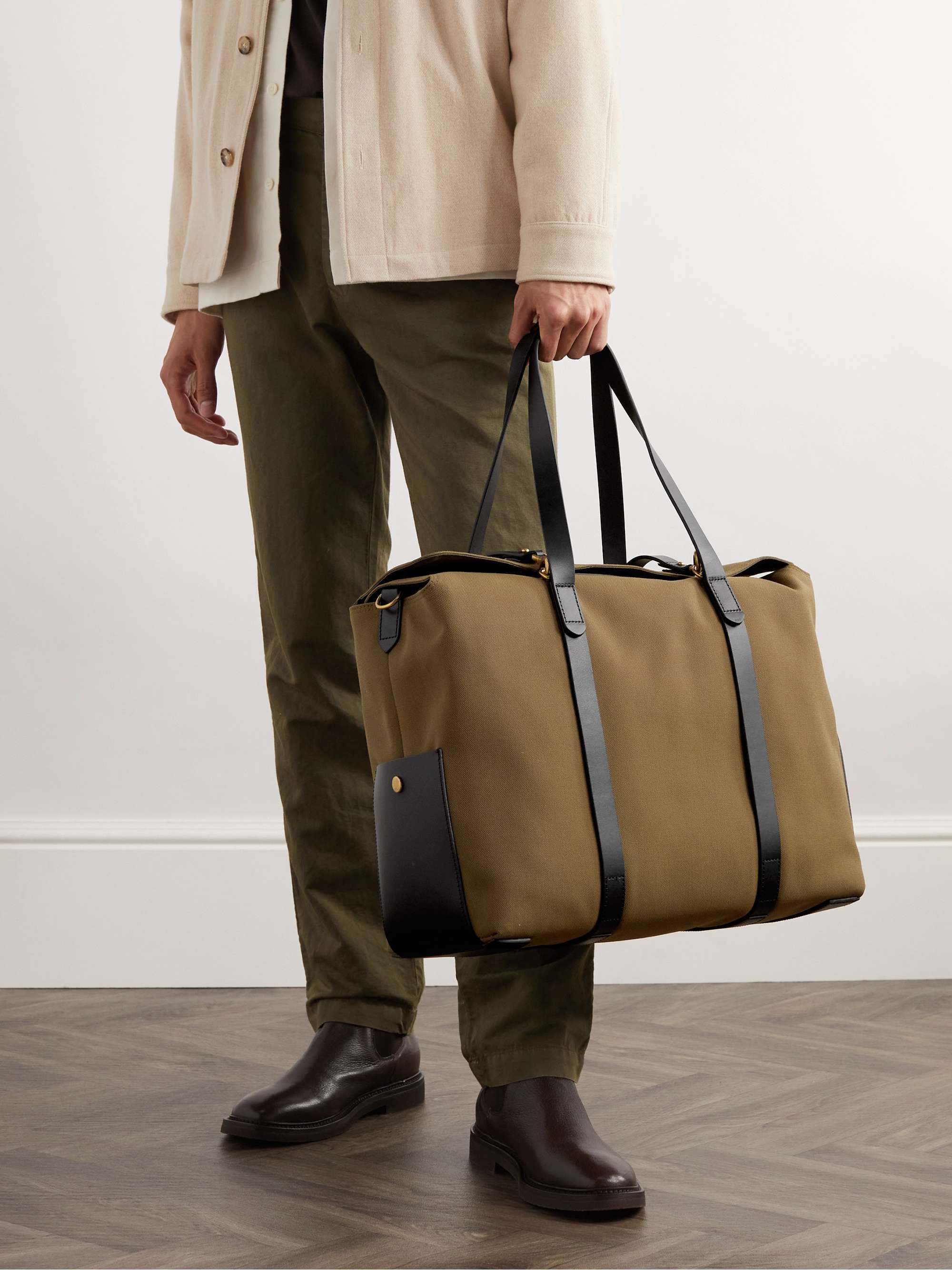 MISMO M/S Mega Leather-Trimmed Canvas Tote Bag for Men | MR PORTER