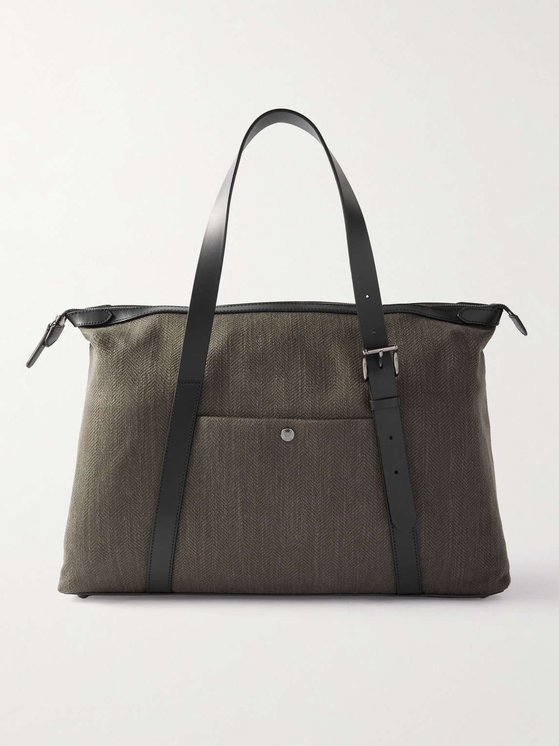 Mismo Leather-trimmed Herringbone Canvas Holdall