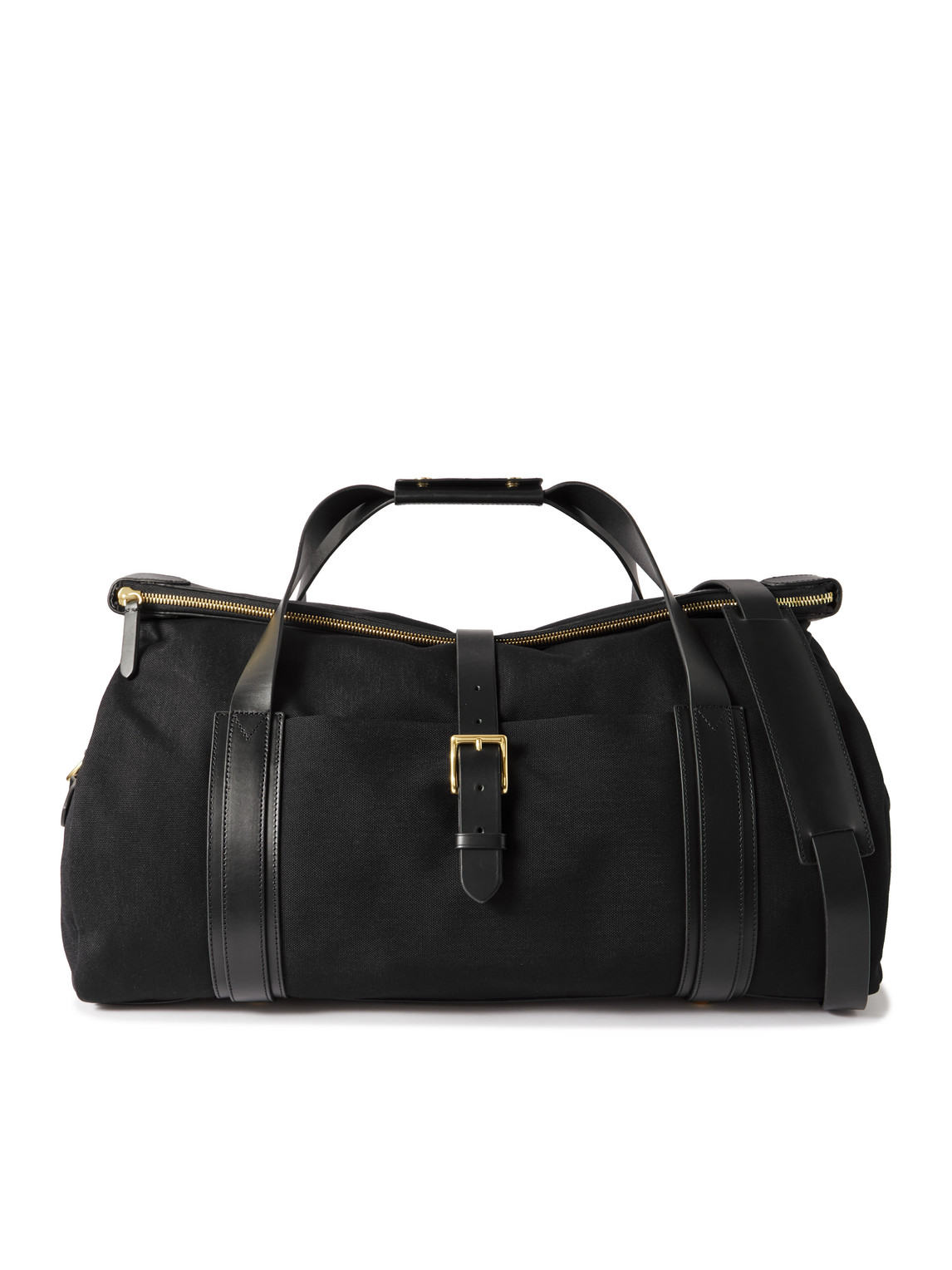 Mismo M/s Explorer Leather-trimmed Canvas Duffle Bag In Black