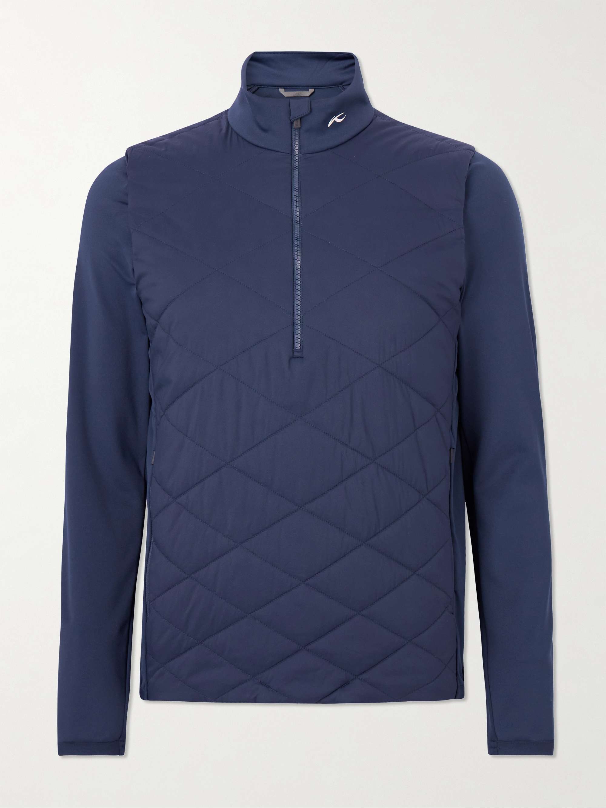 KJUS GOLF Release Quilted Shell and Jersey Half-Zip Golf Jacket