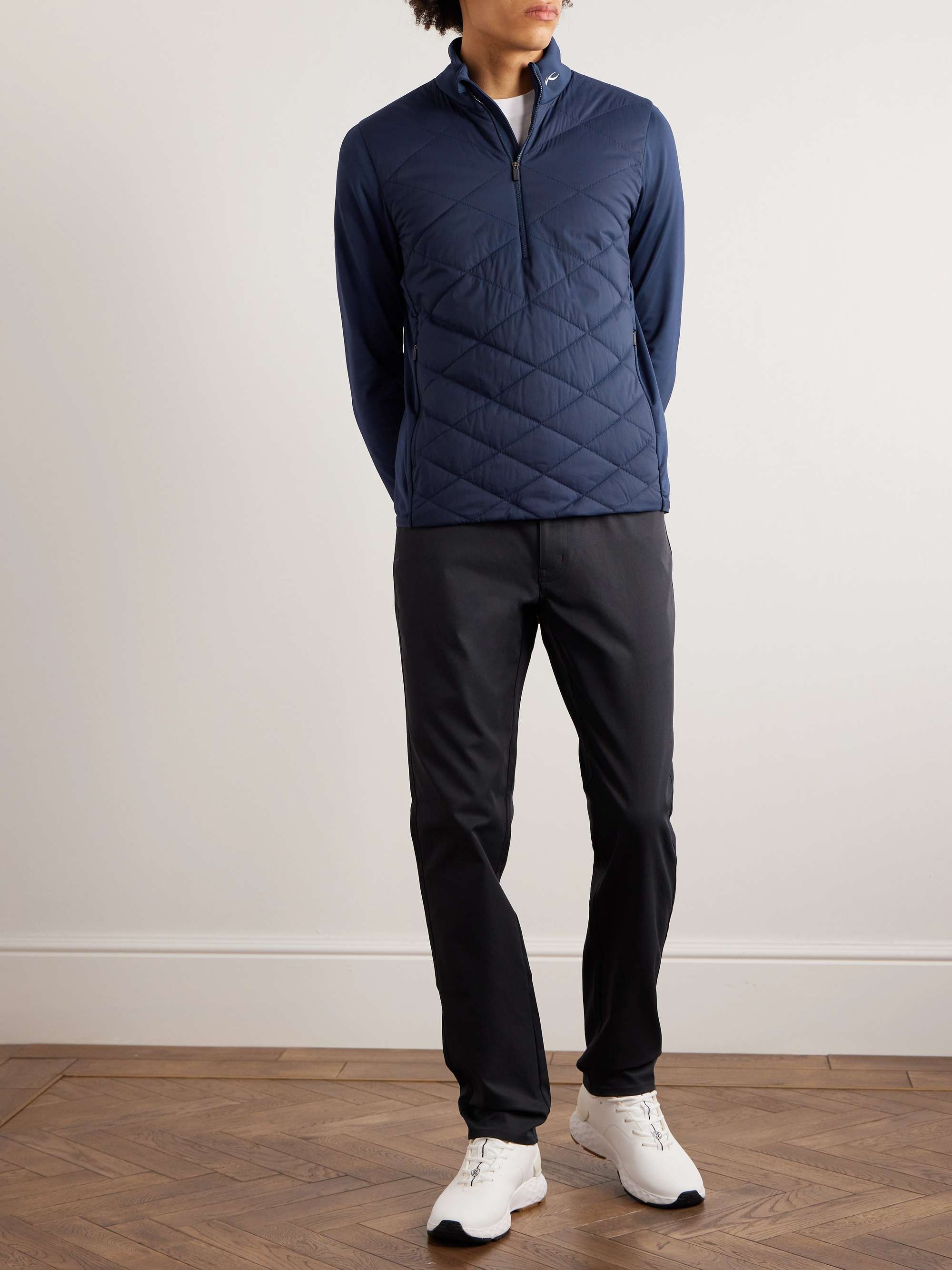 KJUS GOLF Release Quilted Shell and Jersey Half-Zip Golf Jacket