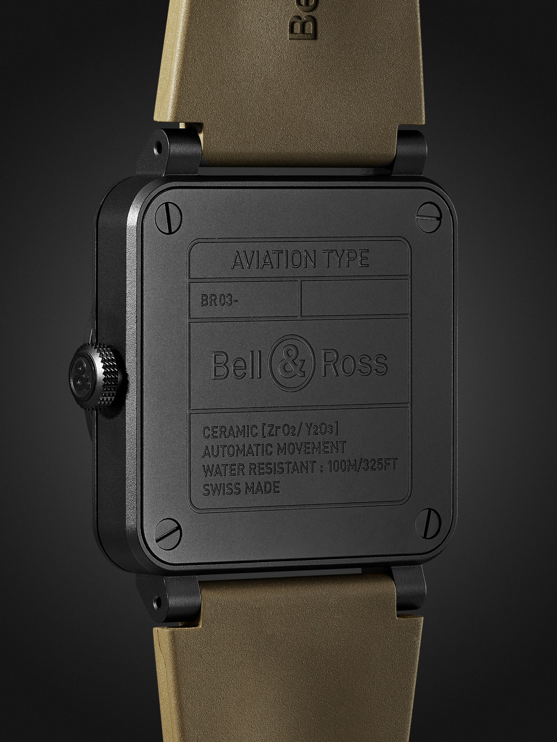  Bell & Ross - Br 03 Automatic 41mm Ceramic And Rubber Watch, Ref. No. Br03a-mil-ce/srb - Men - Green 