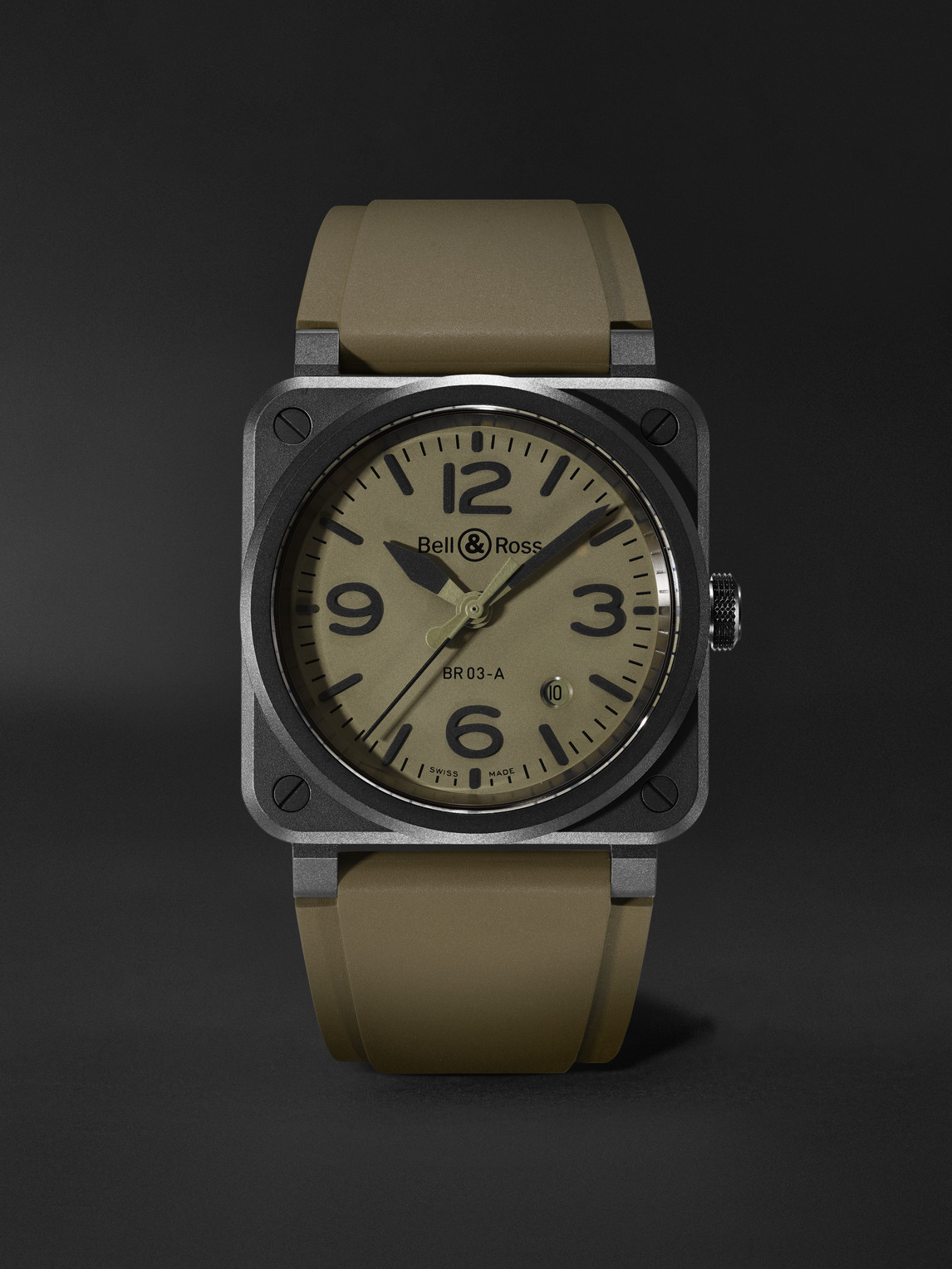 Bell & Ross BR 03 Automatic 41mm Ceramic and Rubber Watch, Ref. No. BR03A-MIL-CE/SRB - Men