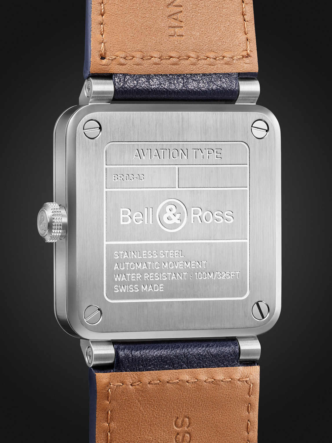 Shop Bell & Ross Br 03 Automatic 41mm Stainless Steel And Leather Watch, Ref. No. Br03a-blu-st/sca In Blue